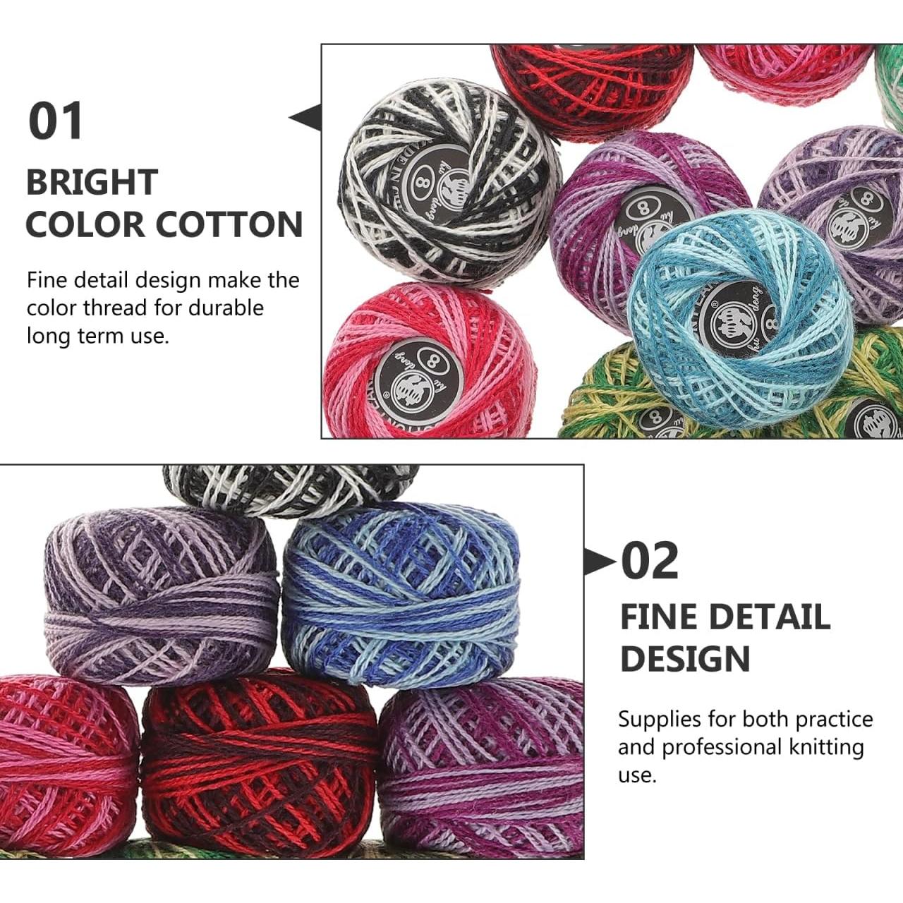 Hilo de Bordado de Algodón EXCEART 16 Rollos Mezcla de Colores