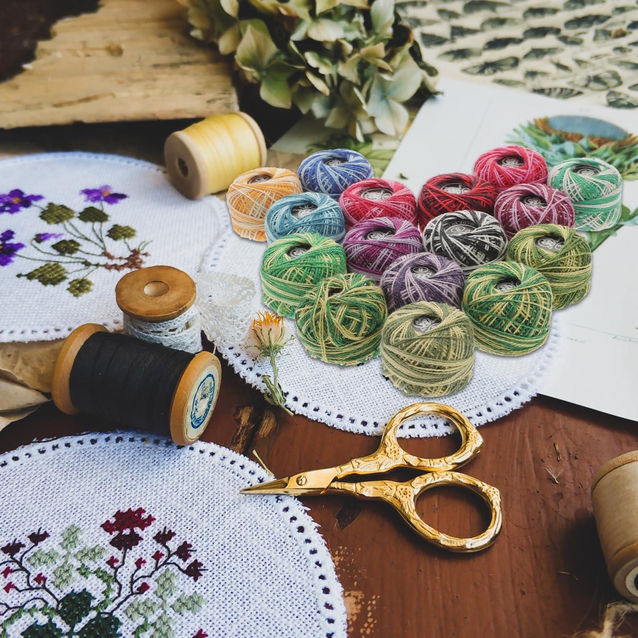 Hilo de Bordado de Algodón EXCEART 16 Rollos Mezcla de Colores