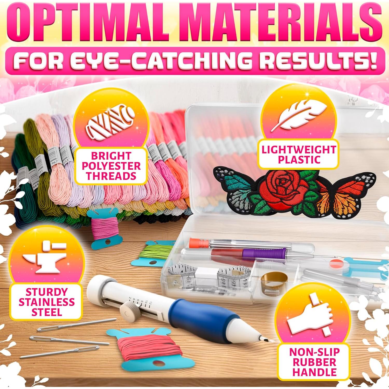 Kit de Bordado ZOKLU 137 Piezas con 100 Colores y Estuche