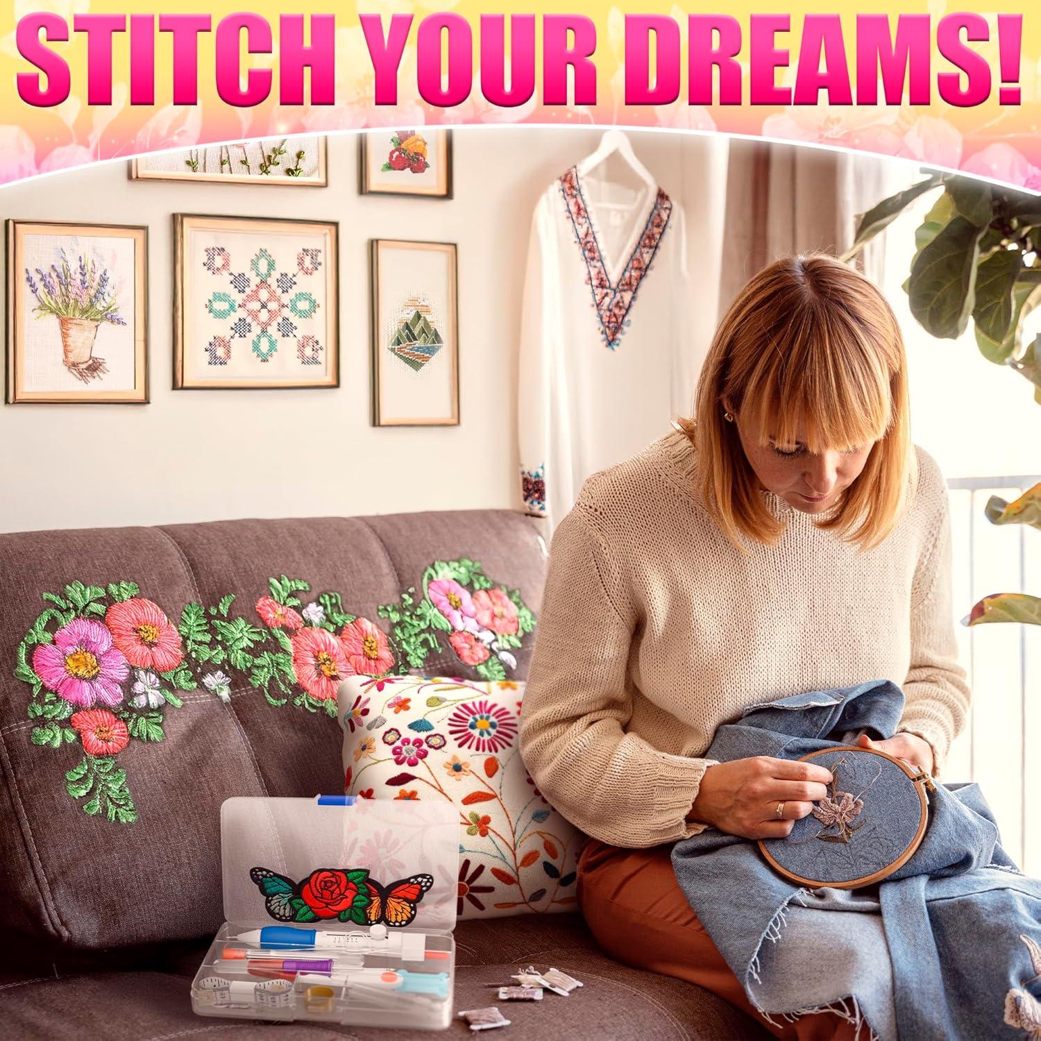 Kit de Bordado ZOKLU 137 Piezas con 100 Colores y Estuche