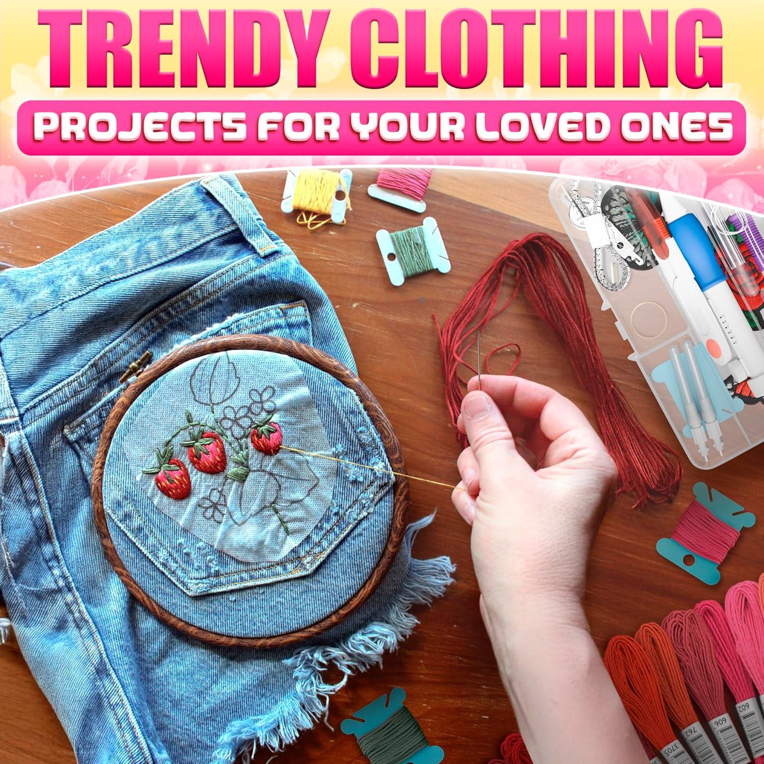 Kit de Bordado ZOKLU 137 Piezas con 100 Colores y Estuche