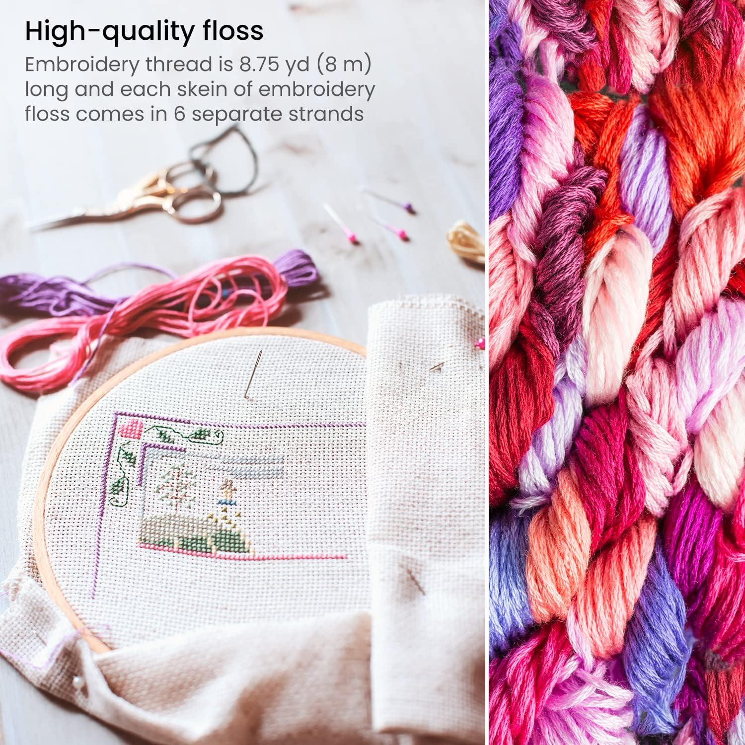 ARTEZA Hilo de Bordado 80 Madejas Algodón Mercerizado 640m