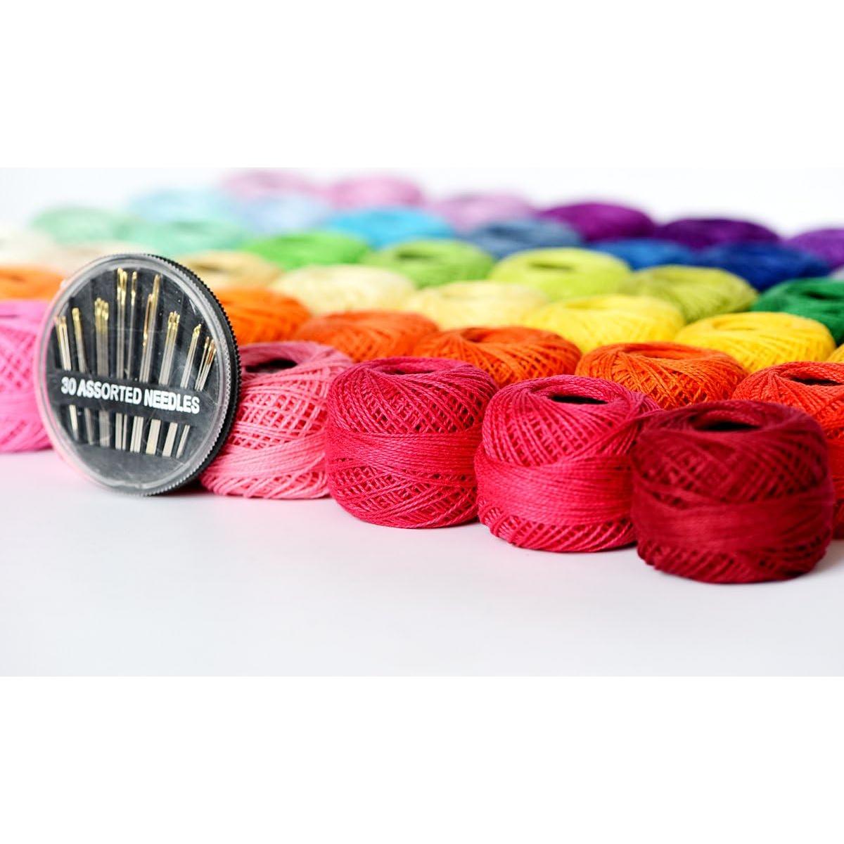 Conjunto de Hilos de Crochet LE PAON 100% Algodón 48 Colores