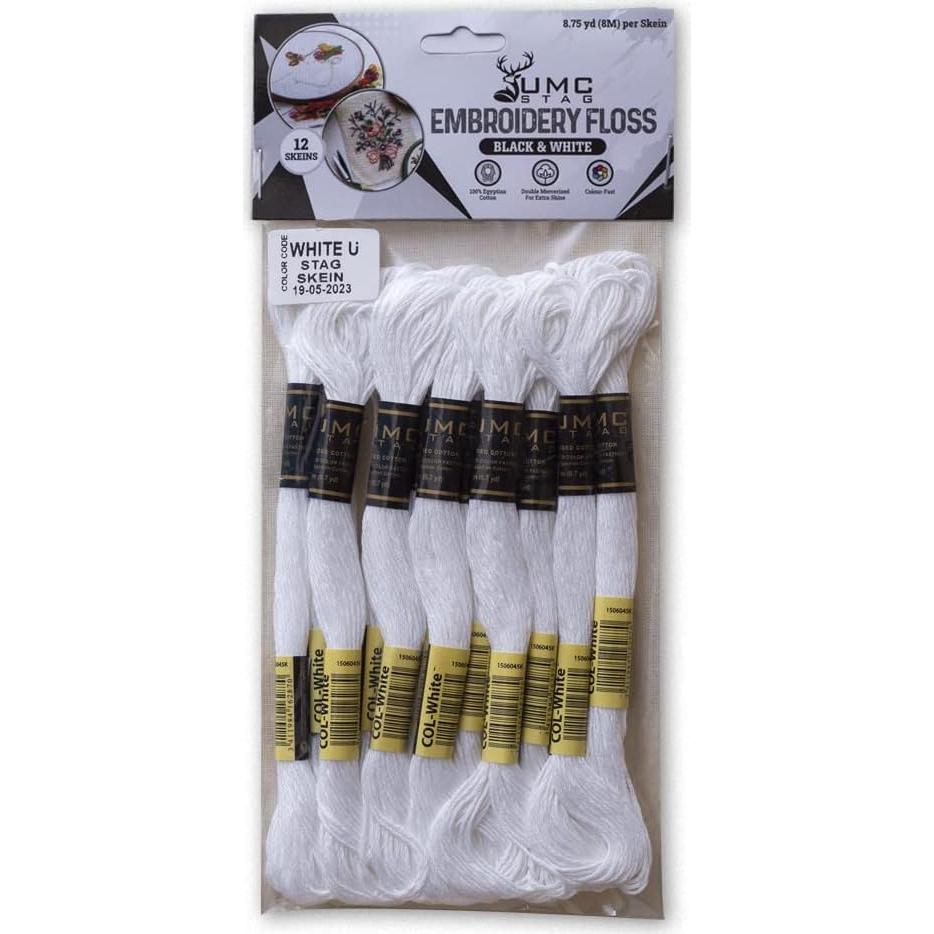 Paquete de 12 Hilos de Bordado UMC STAG 100% Algodón Egipcio