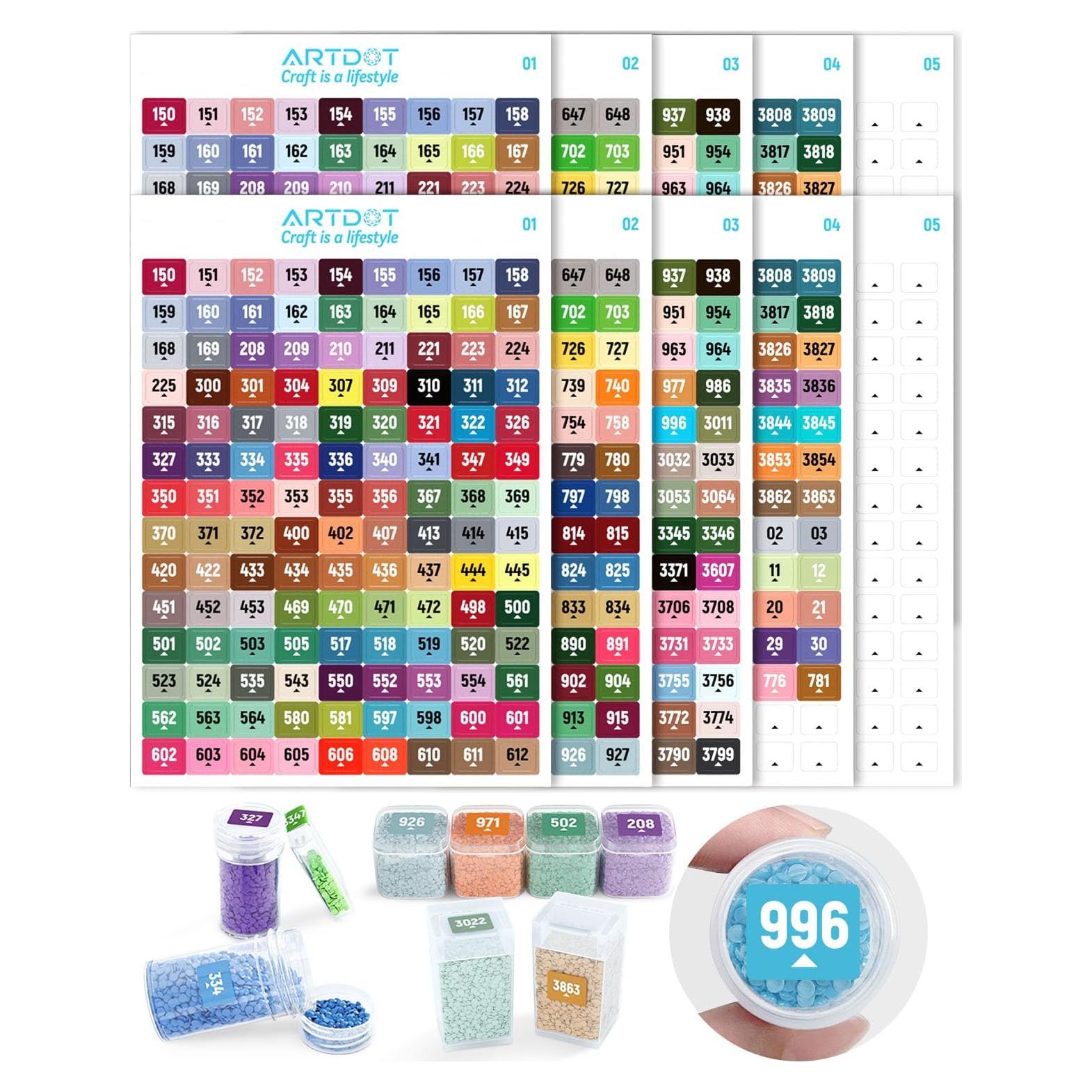 Etiquetas Adhesivas ARTDOT 489 Colores para Almacenamiento de Arte