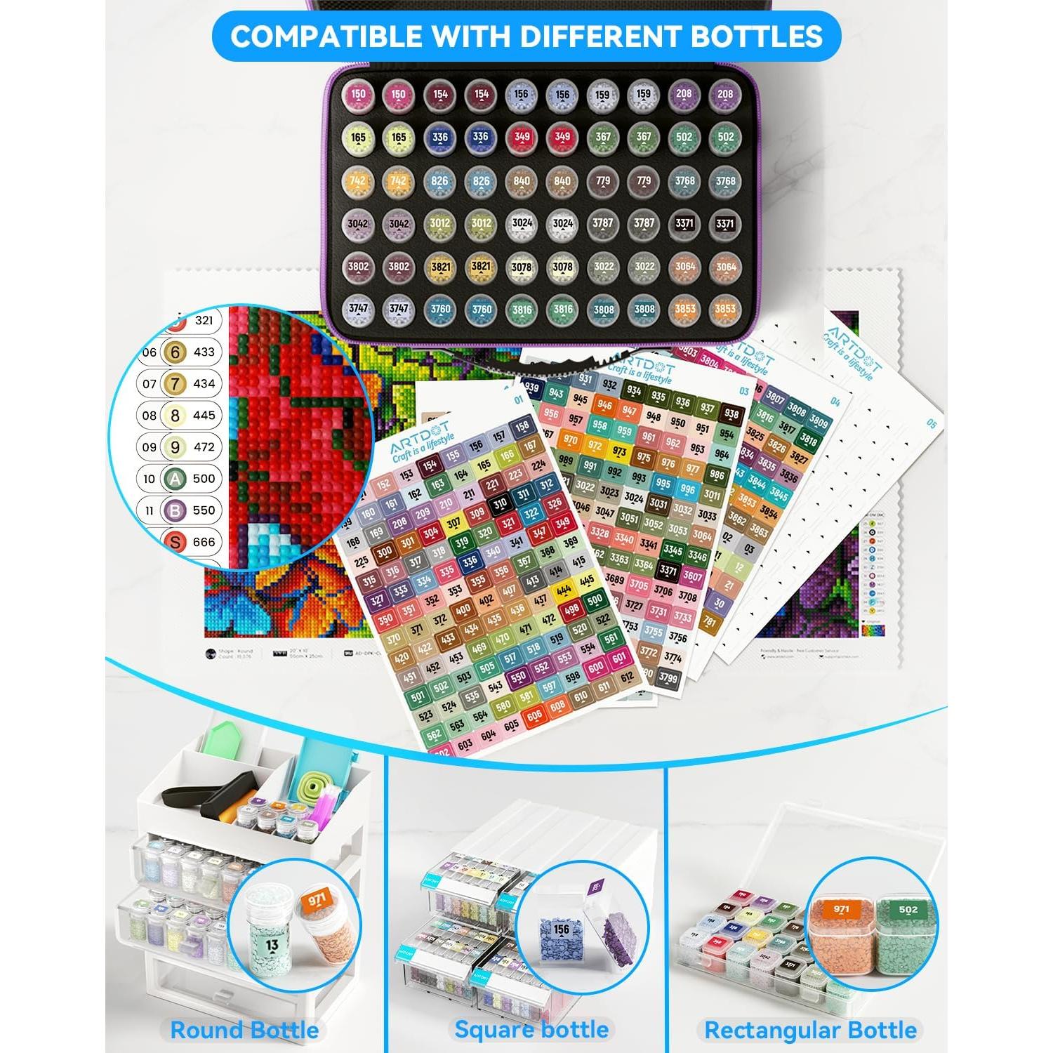 Etiquetas Adhesivas ARTDOT 489 Colores para Almacenamiento de Arte