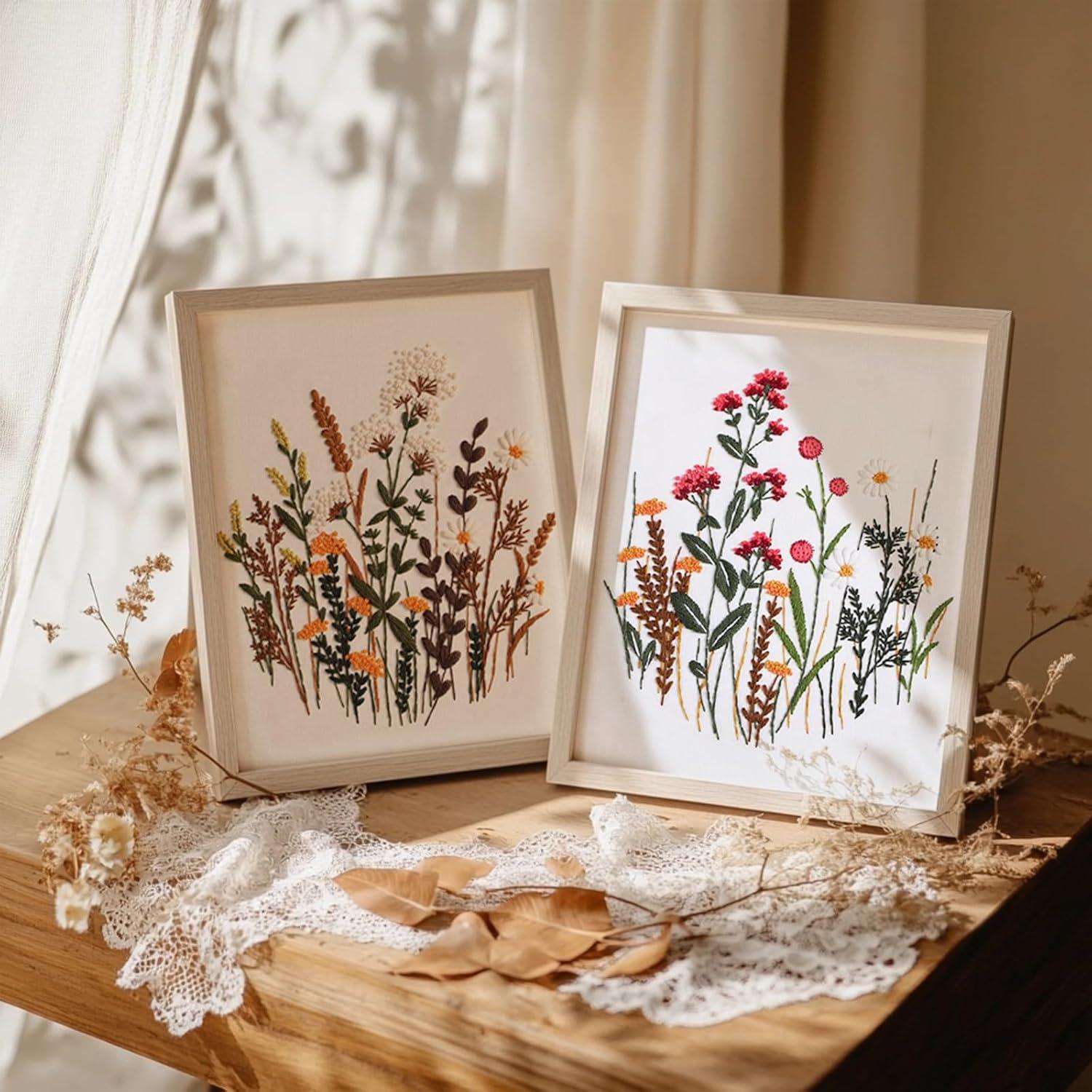 Kit de Bordado COCOMOX para Principiantes - 3 Telas Flores