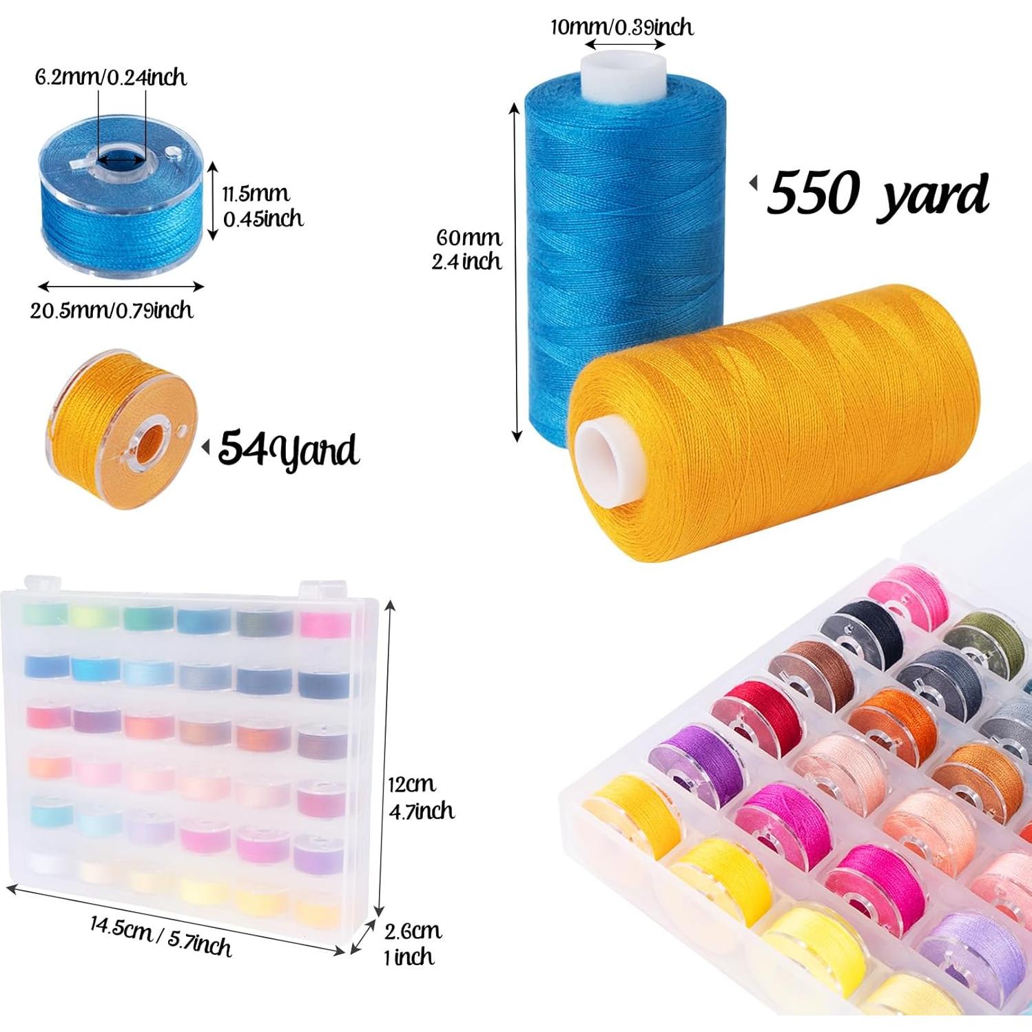 Kit de Hilo de Coser ilauke 72 Piezas 36 Colores 550 Metros