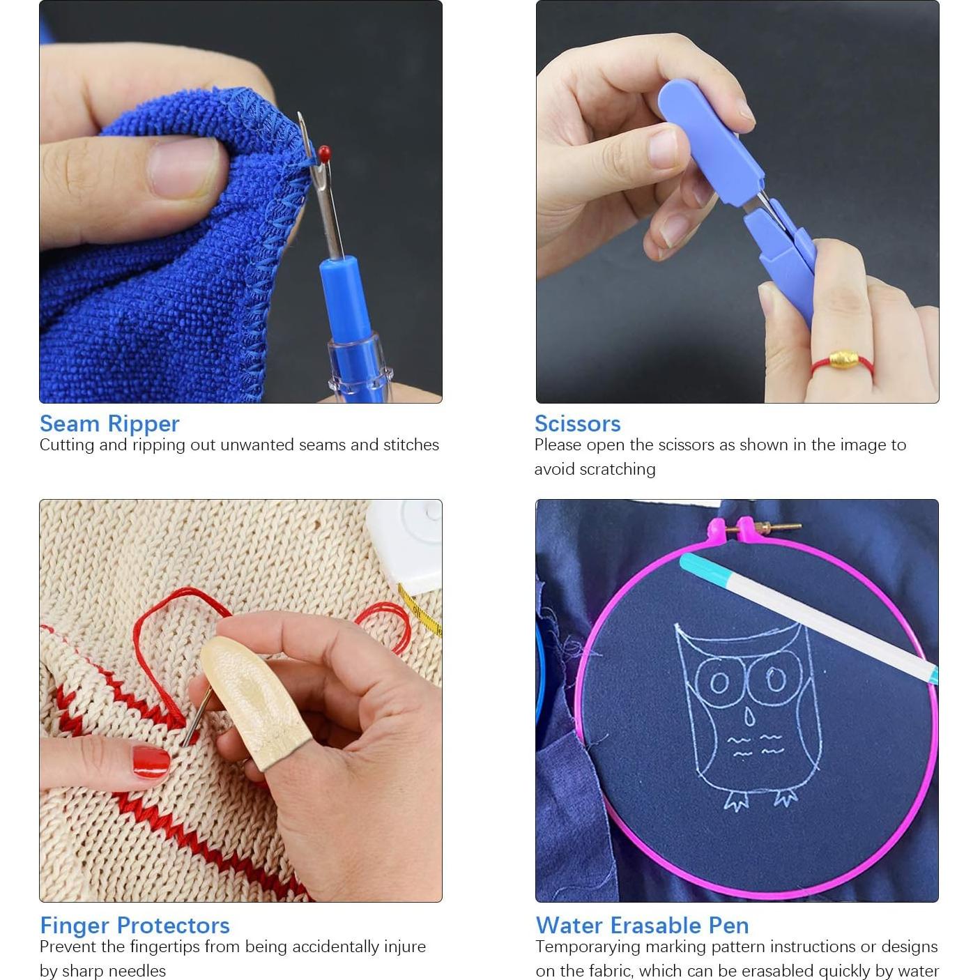 Kit de Bordado con Aguja Punch SelfTek 12 Piezas para Principiantes