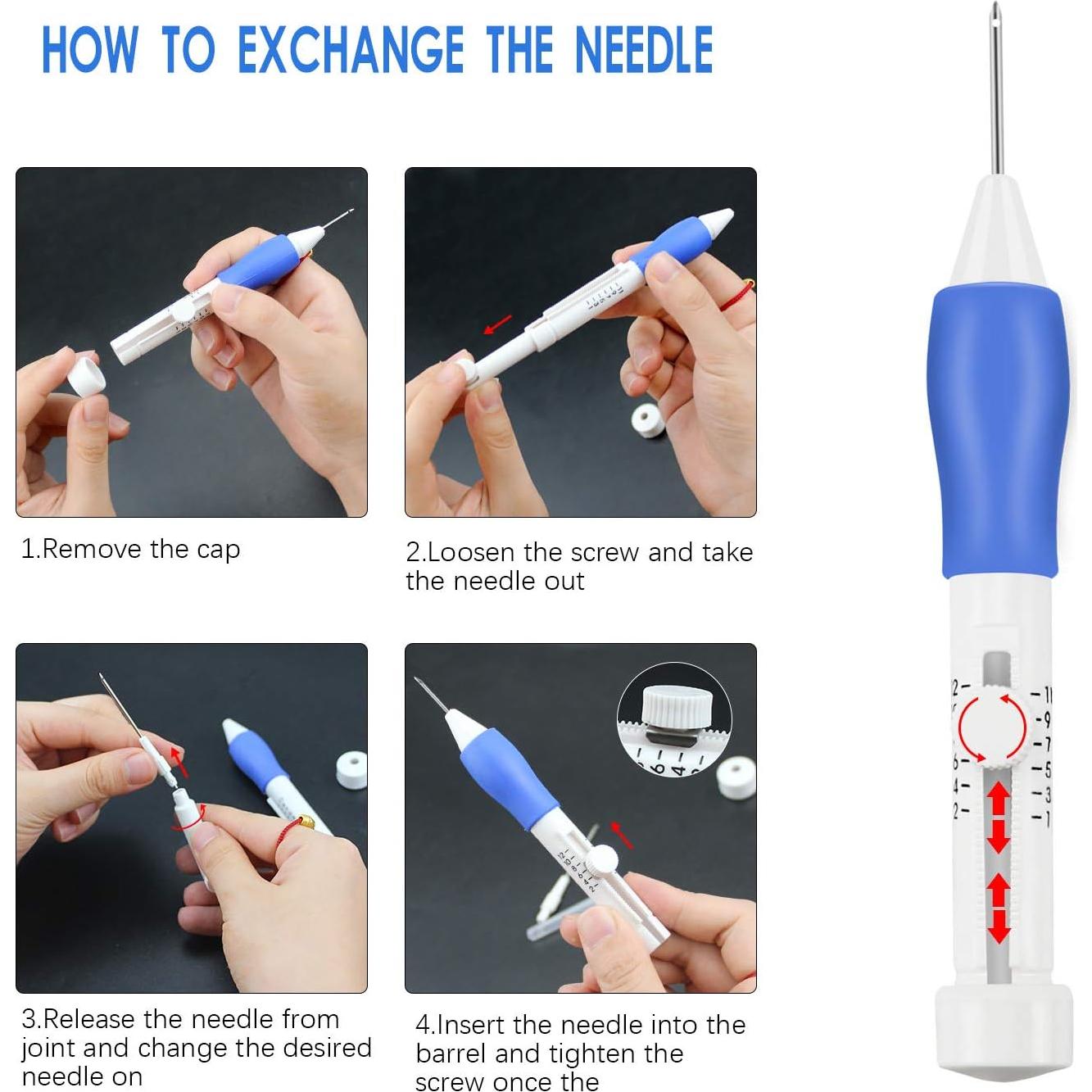 Kit de Bordado con Aguja Punch SelfTek 12 Piezas para Principiantes