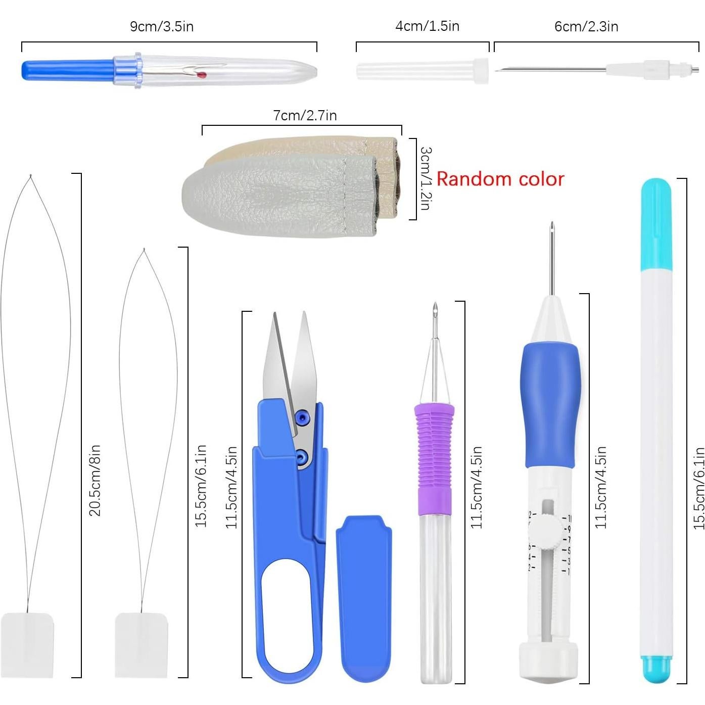 Kit de Bordado con Aguja Punch SelfTek 12 Piezas para Principiantes