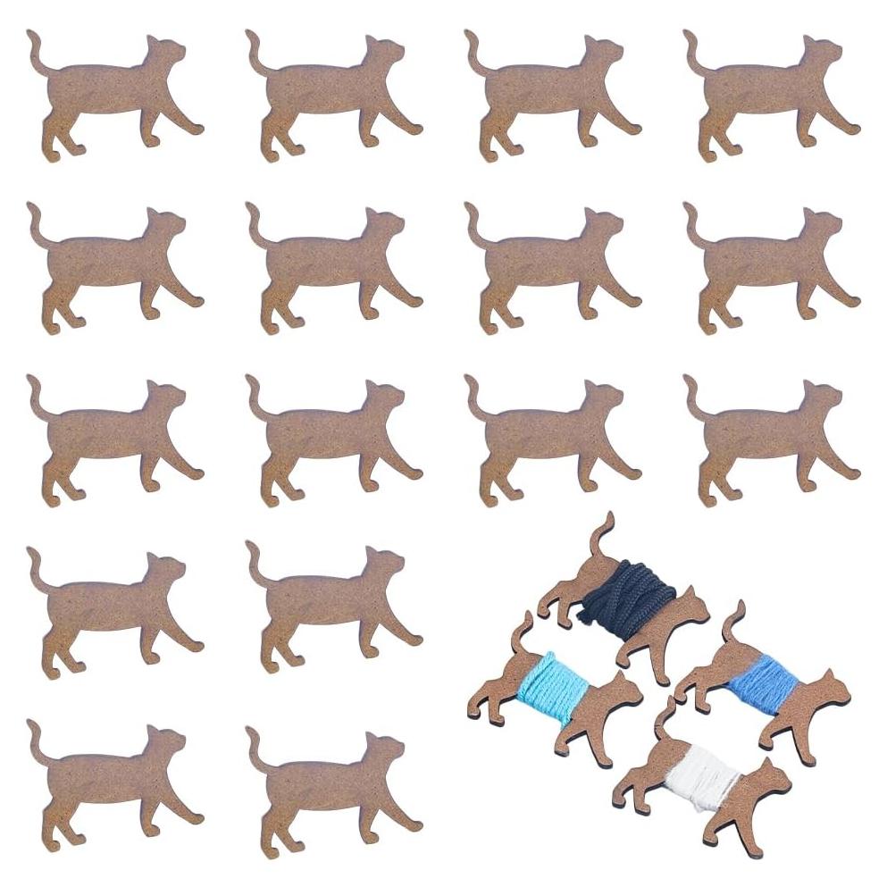 Bobinas de Madera DICOSMETIC 20Pcs Diseño Gato 50mm