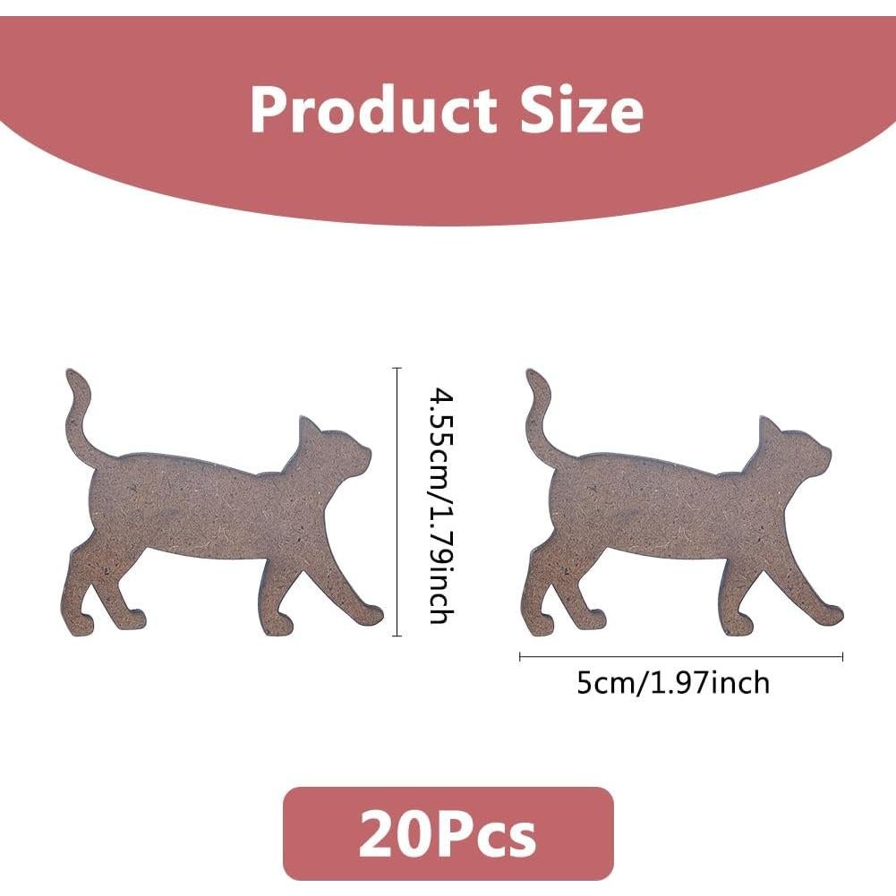 Bobinas de Madera DICOSMETIC 20Pcs Diseño Gato 50mm