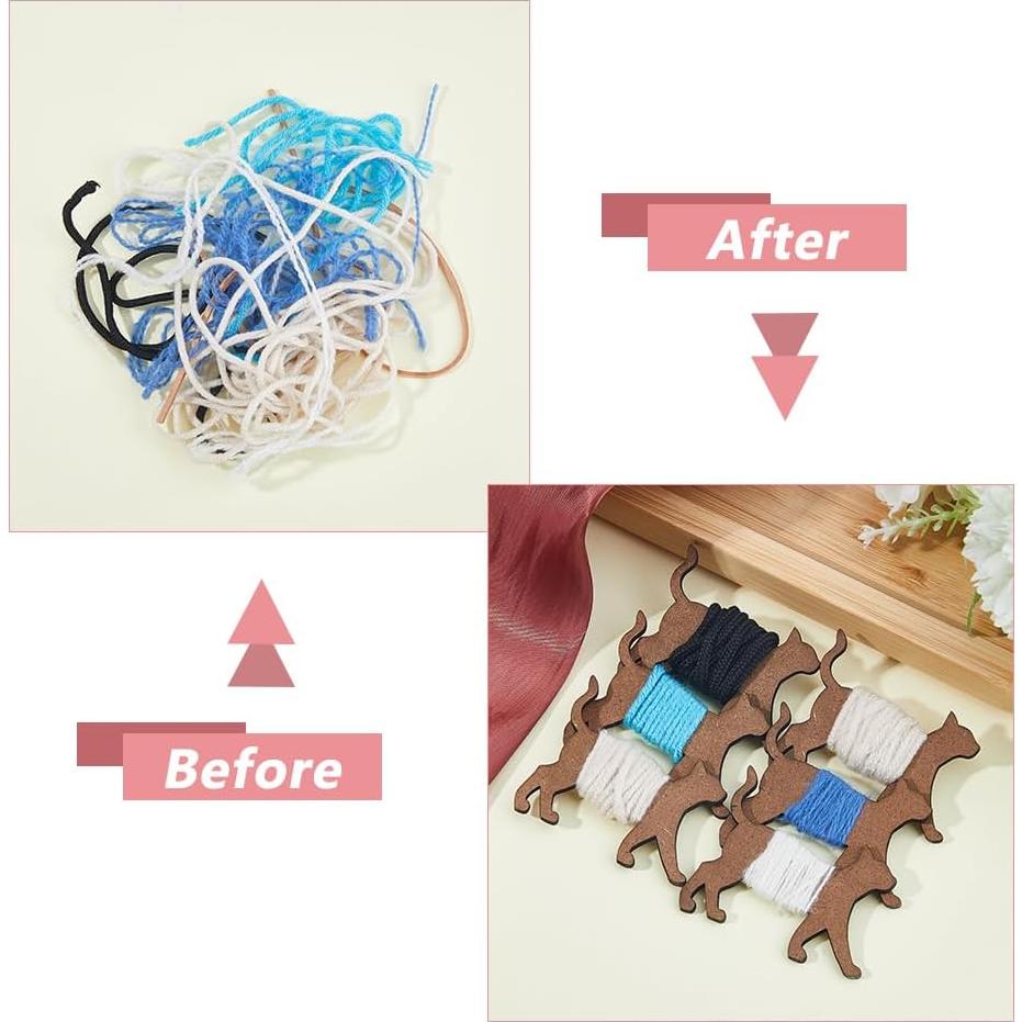 Bobinas de Madera DICOSMETIC 20Pcs Diseño Gato 50mm