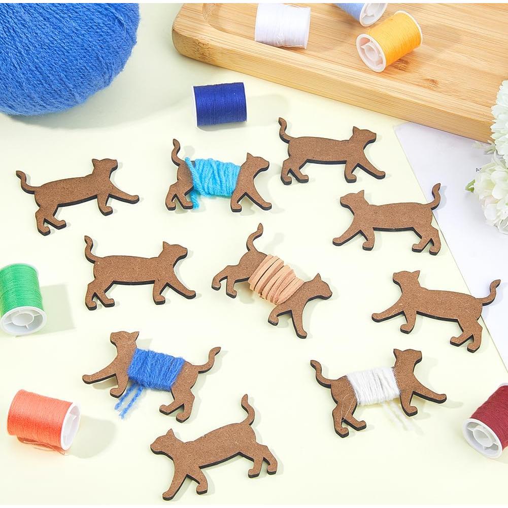 Bobinas de Madera DICOSMETIC 20Pcs Diseño Gato 50mm