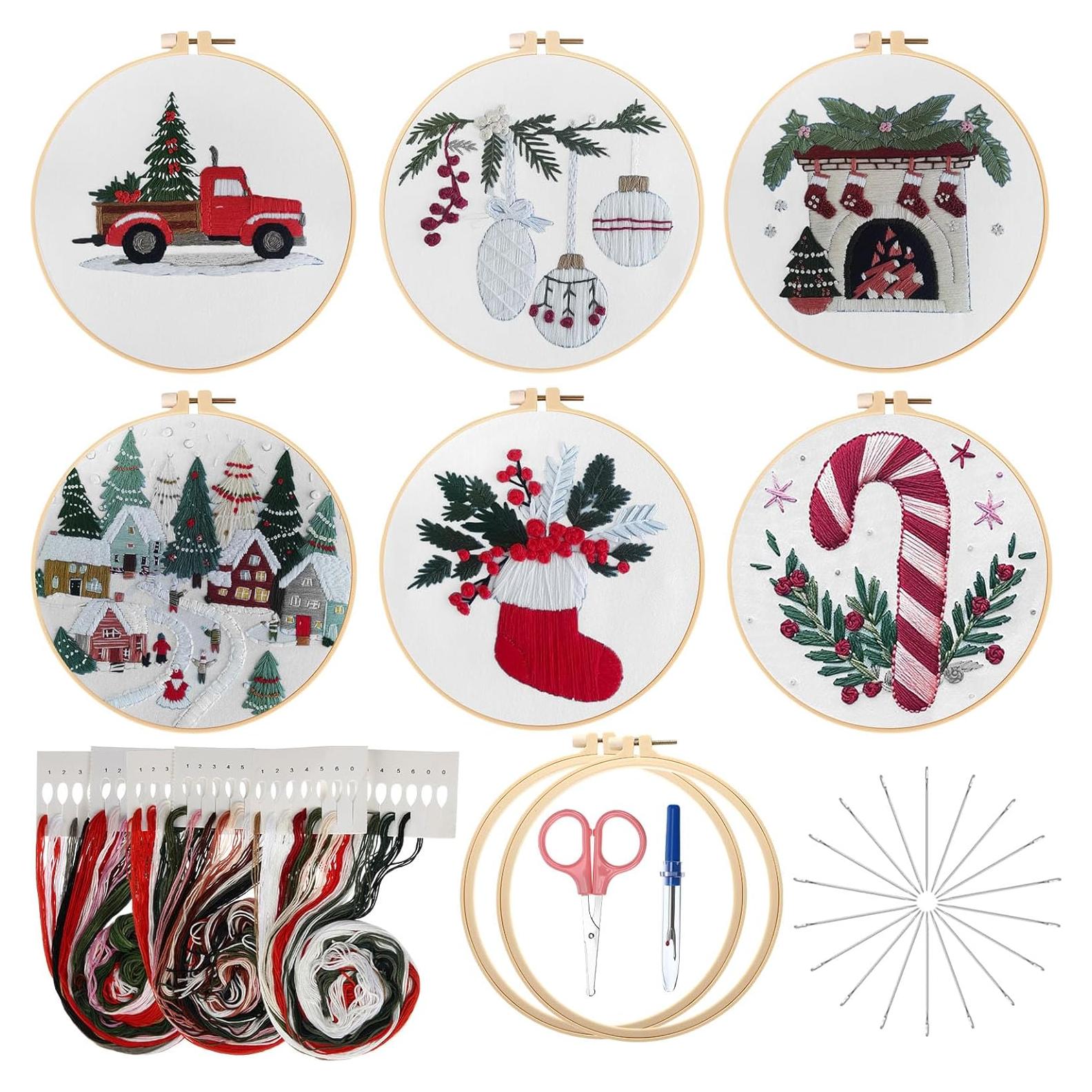 Kit de Bordado de Navidad Canlierr 6 Piezas para Principiantes