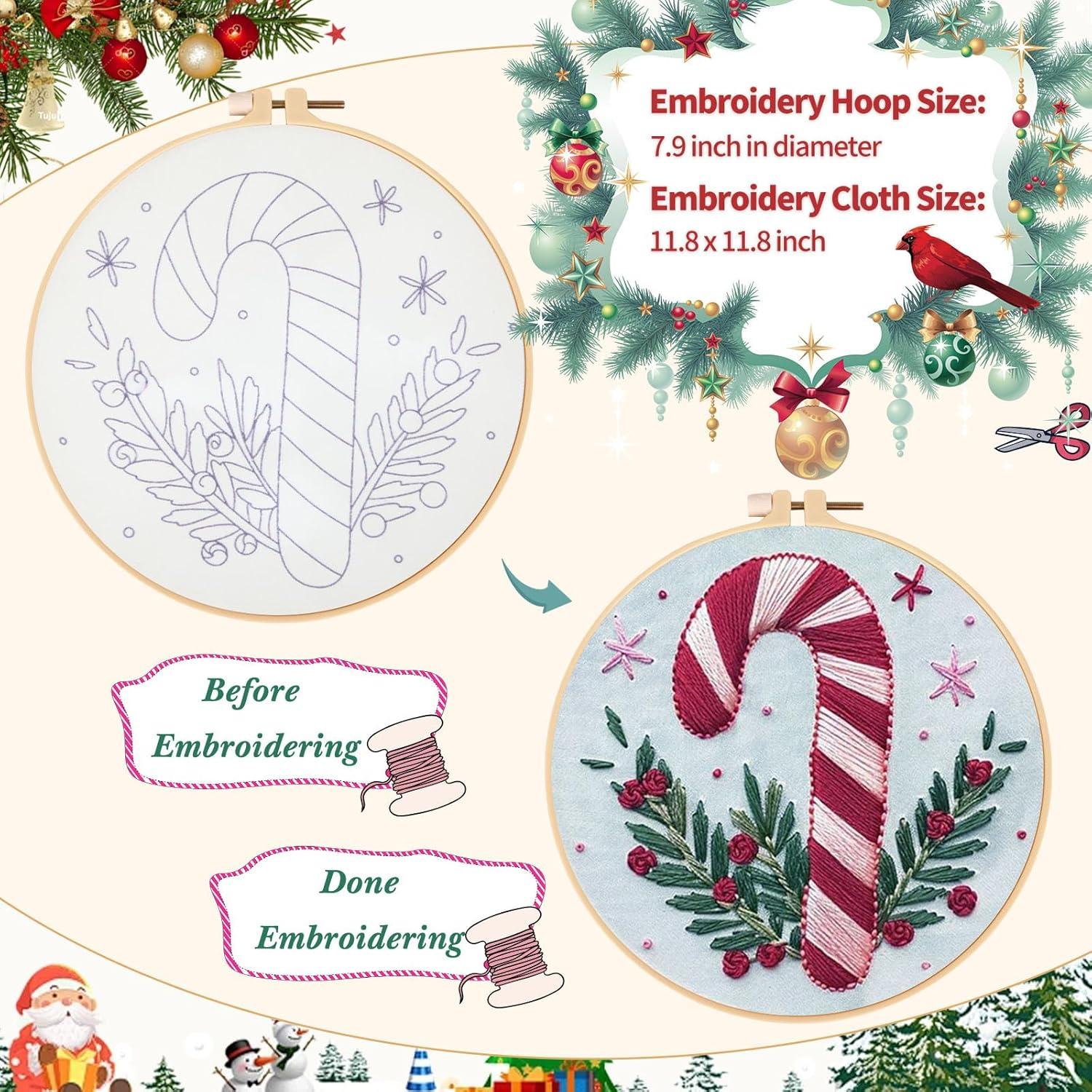 Kit de Bordado de Navidad Canlierr 6 Piezas para Principiantes