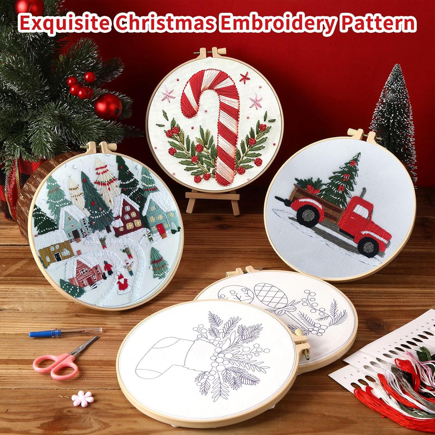 Kit de Bordado de Navidad Canlierr 6 Piezas para Principiantes