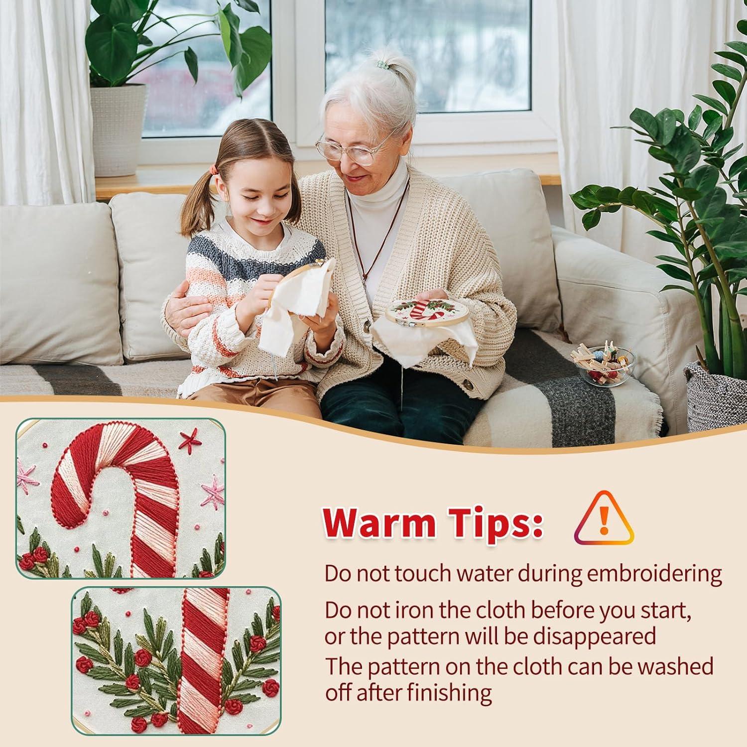 Kit de Bordado de Navidad Canlierr 6 Piezas para Principiantes