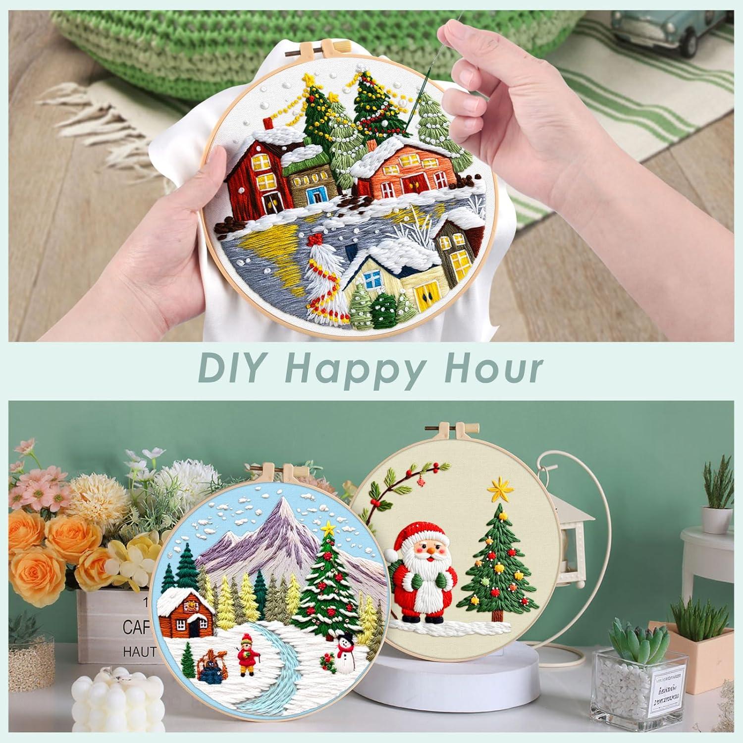 Kit de Bordado Navideño ERKOON para Principiantes - 5 Piezas