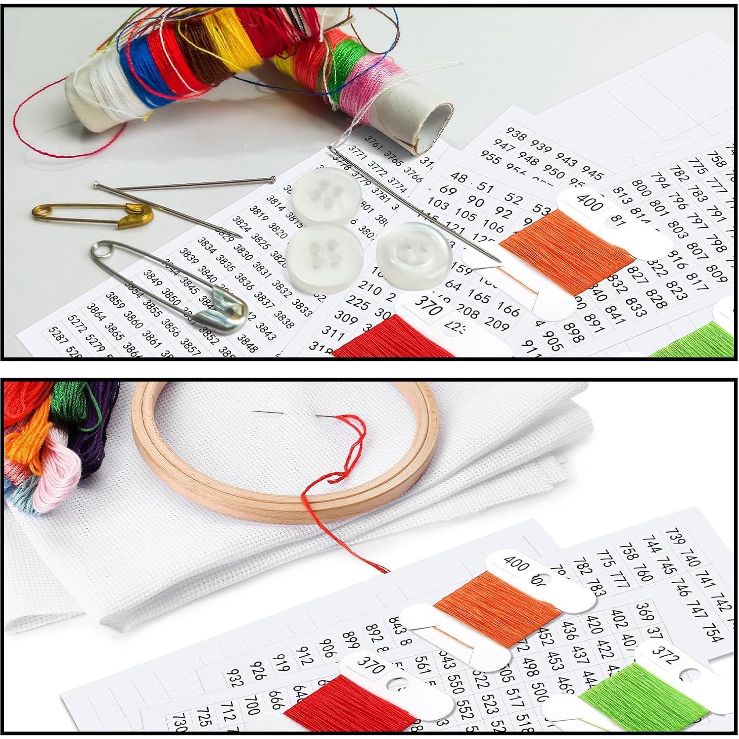 Set de Etiquetas de Número y Bobinas de Hilo Marspark 800 Pcs