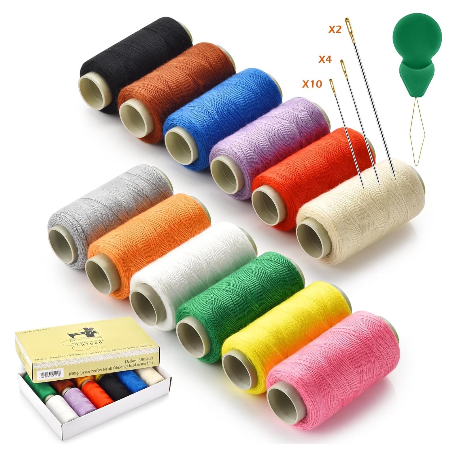 Kit de Hilo de Coser Wteehn 12 Colores 320m con Agujas