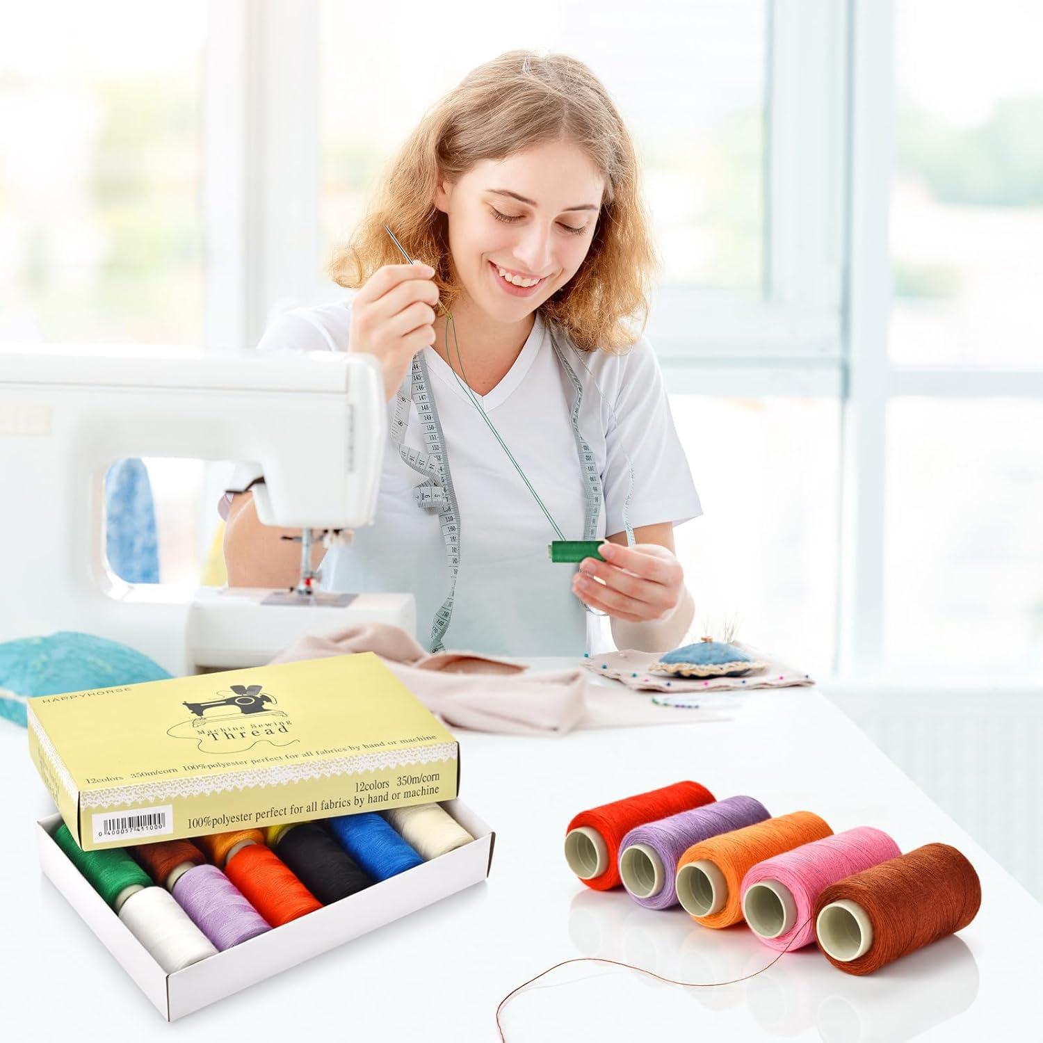 Kit de Hilo de Coser Wteehn 12 Colores 320m con Agujas