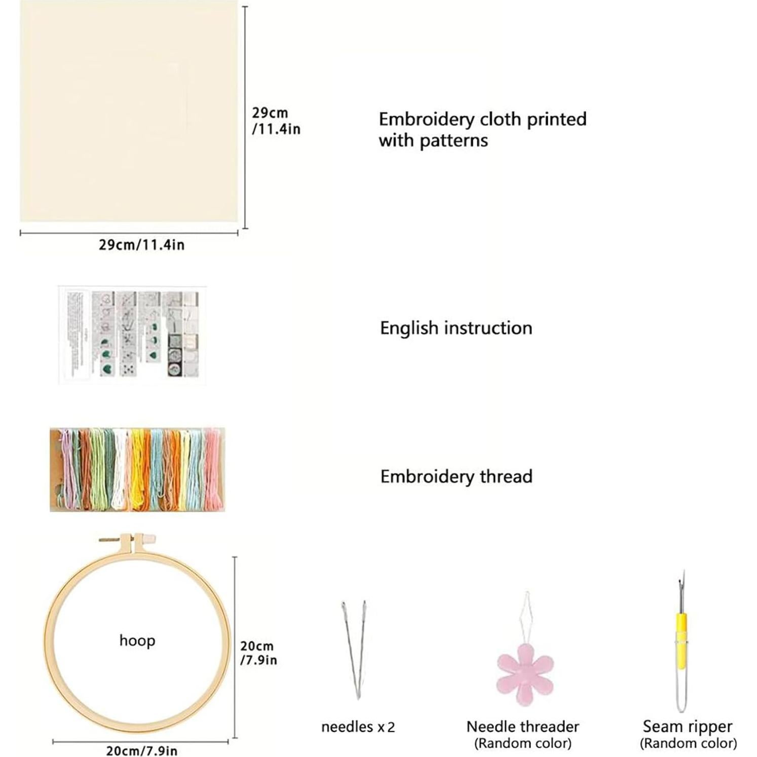 Kit de Bordado Huacan CXTZ para Principiantes 22x22 cm