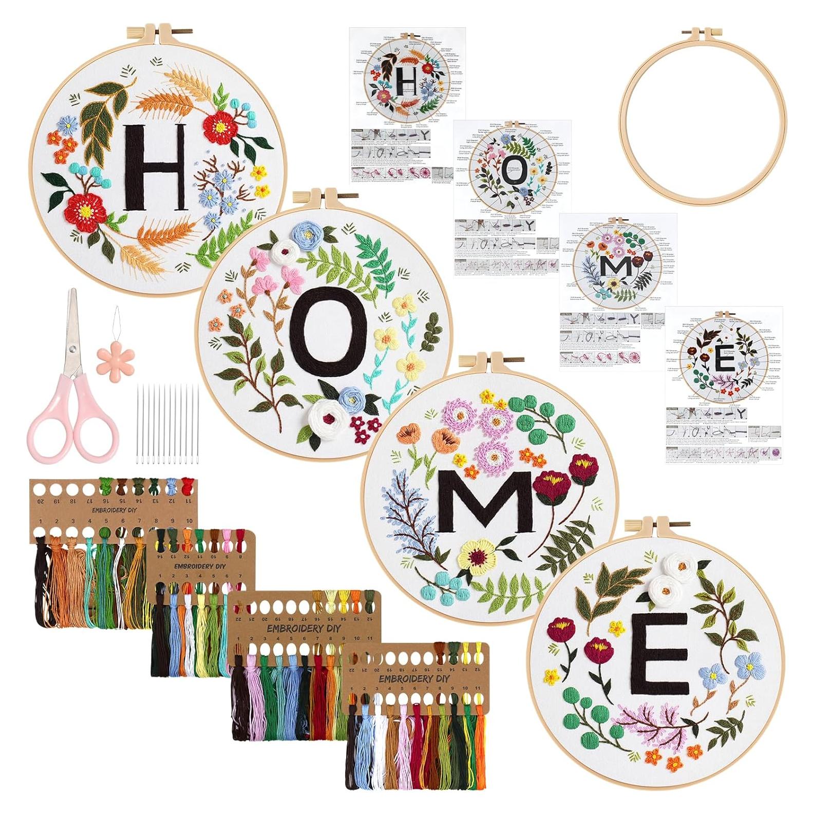 Kit de Bordado a Mano LOMOHOO para Principiantes - Floral