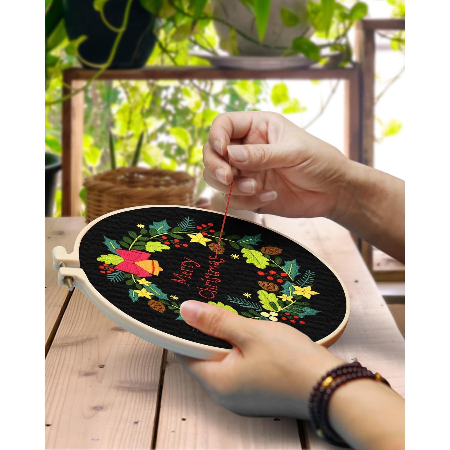 Kit de Bordado de Navidad TINDTOP para Adultos - 4 Paquetes DIY