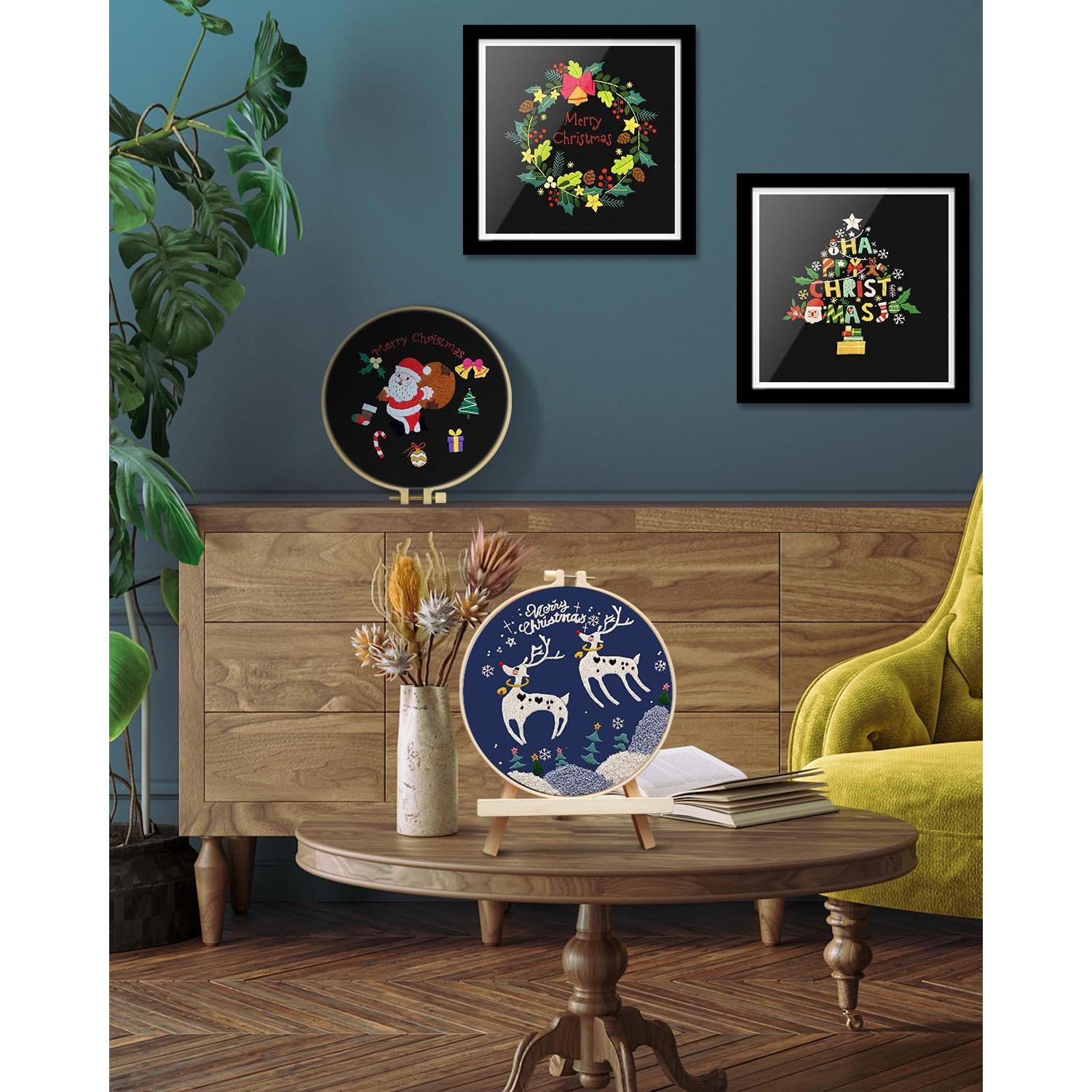 Kit de Bordado de Navidad TINDTOP para Adultos - 4 Paquetes DIY