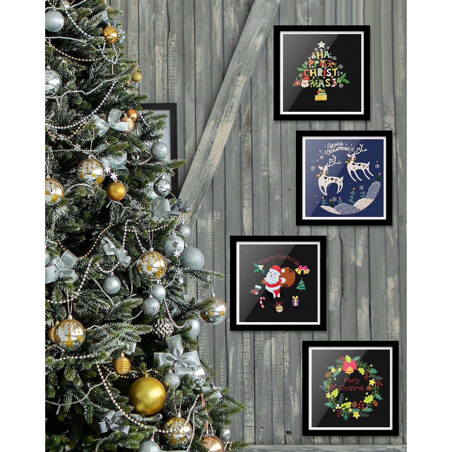 Kit de Bordado de Navidad TINDTOP para Adultos - 4 Paquetes DIY