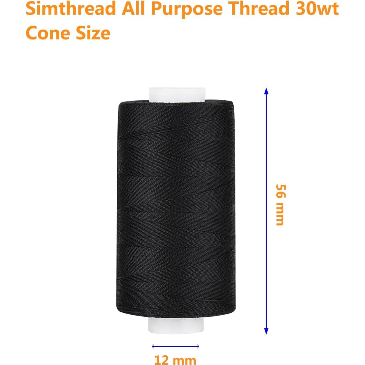 Hilo de poliéster Simthread 400 yardas blanco y negro