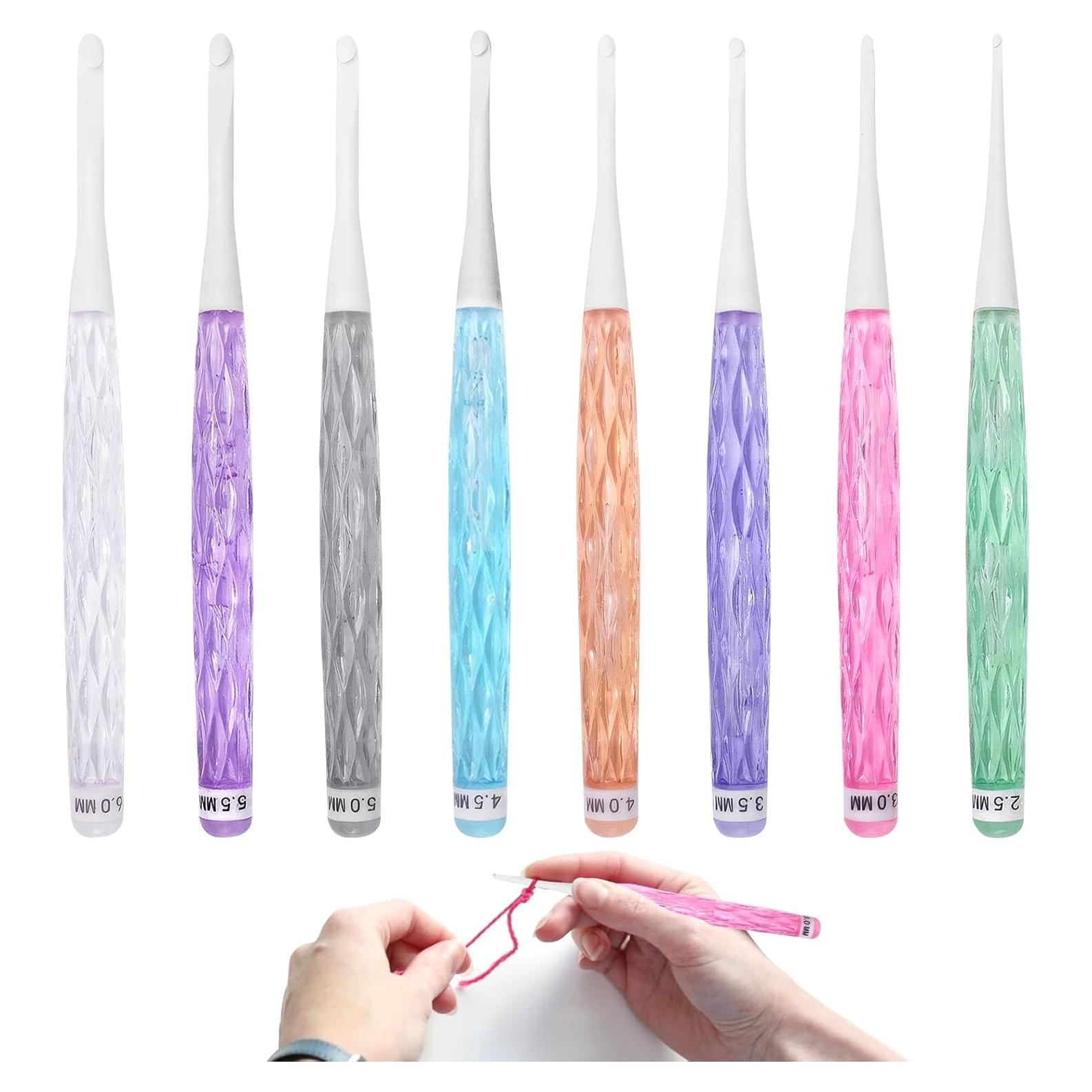 Juego de 8 Ganchos de Crochet Ergonómicos Hongliang 2.5-6mm