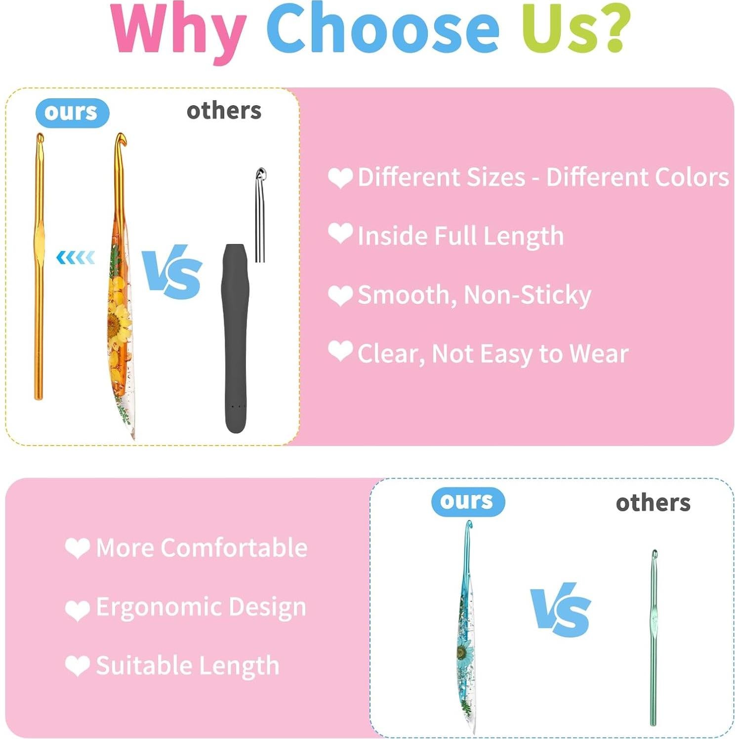 Juego de Ganchillos Coopay 5 PZS Ergonomicos 4-6mm con Estuche