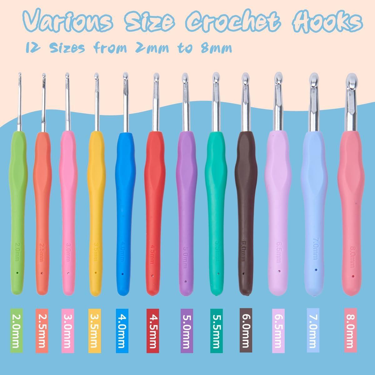 Juego de Ganchillos Ergonómicos LeCorner 12 Tamaños 2mm-8mm