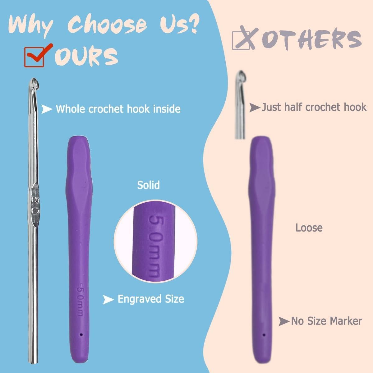 Juego de Ganchillos Ergonómicos LeCorner 12 Tamaños 2mm-8mm