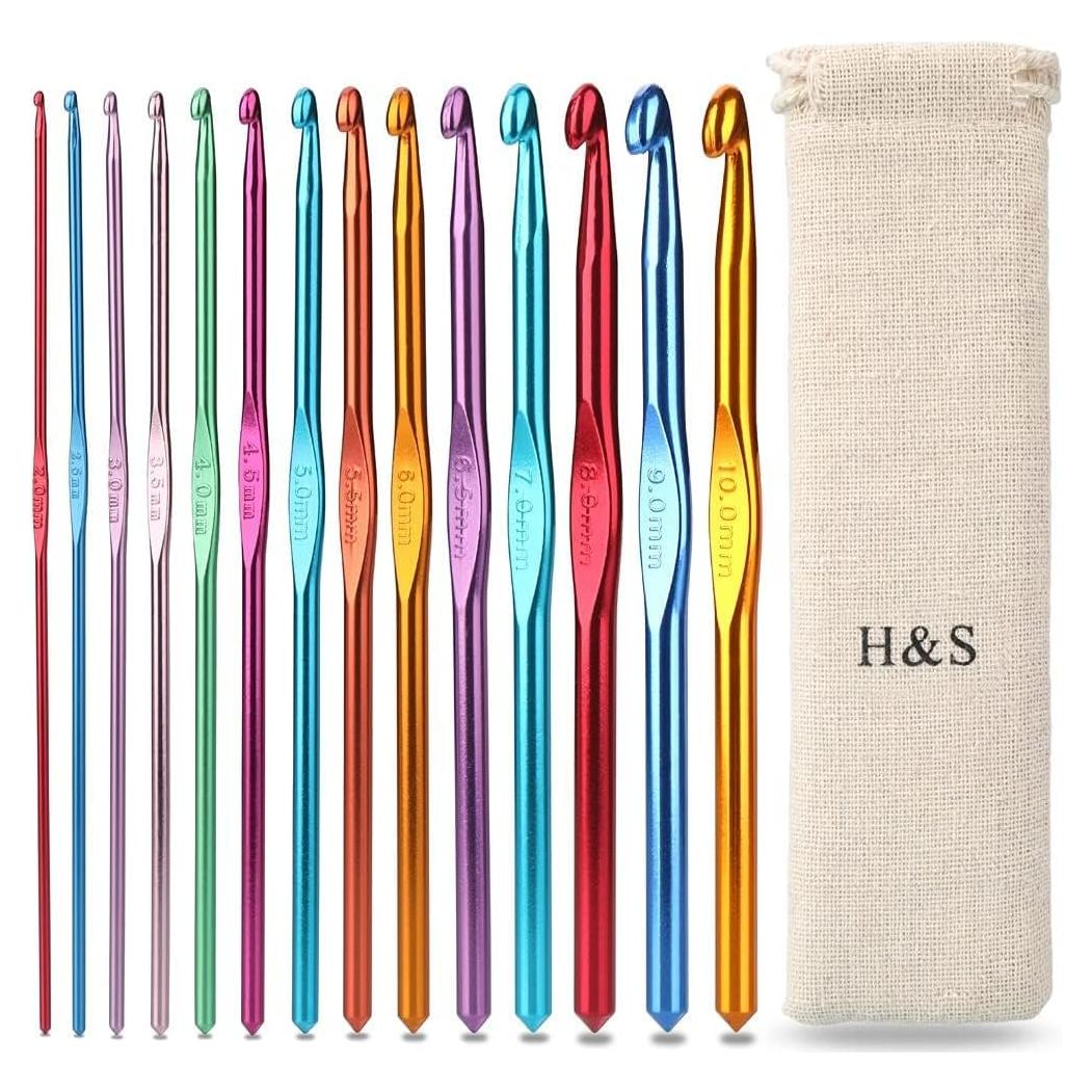 Juego de Ganchillos H&S de Aluminio 14 Piezas 2mm a 10mm