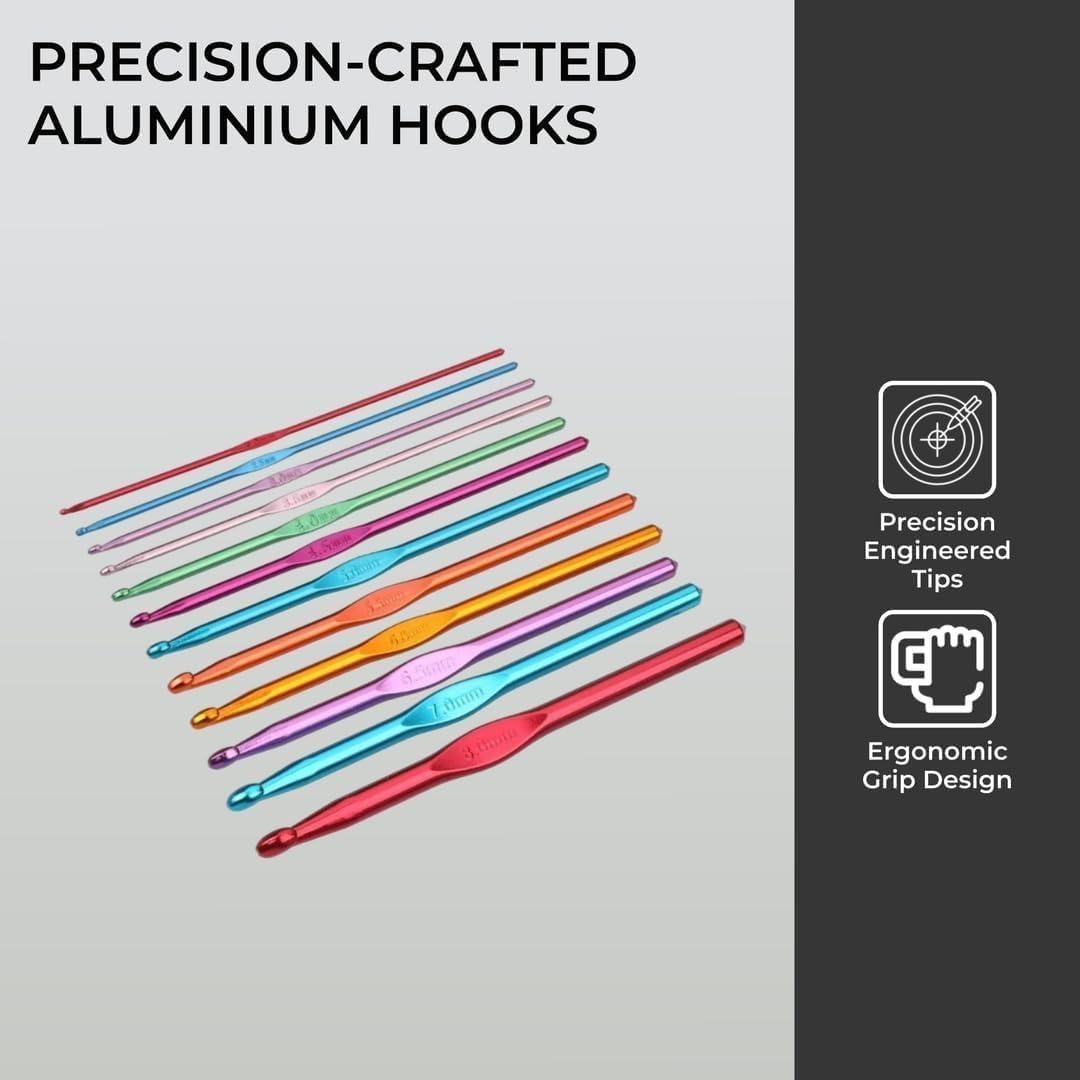 Juego de Ganchillos H&S de Aluminio 14 Piezas 2mm a 10mm