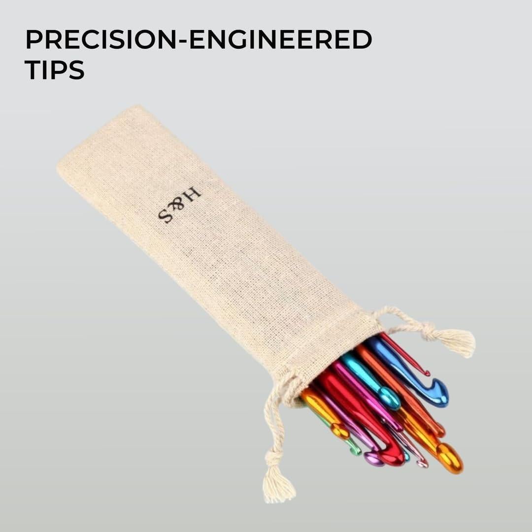 Juego de Ganchillos H&S de Aluminio 14 Piezas 2mm a 10mm