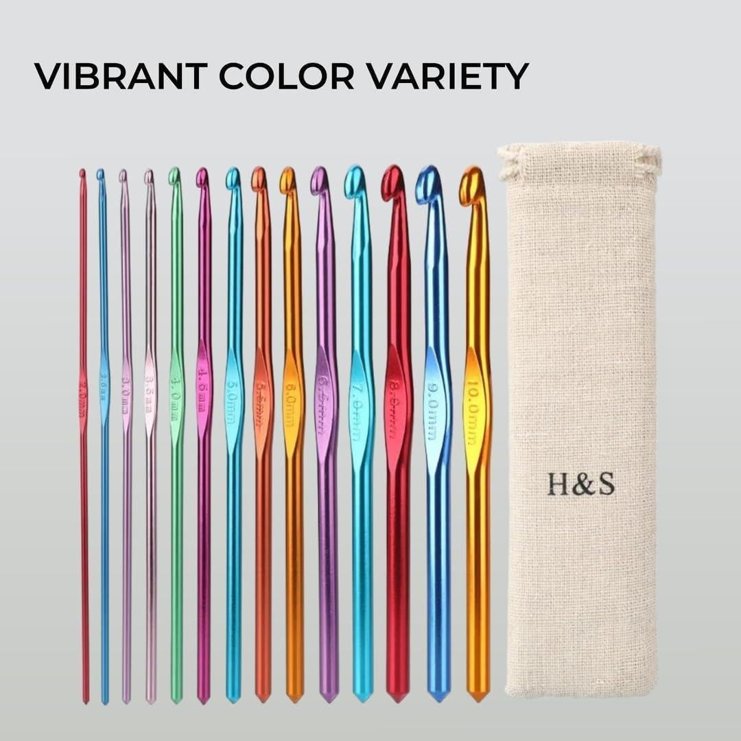 Juego de Ganchillos H&S de Aluminio 14 Piezas 2mm a 10mm