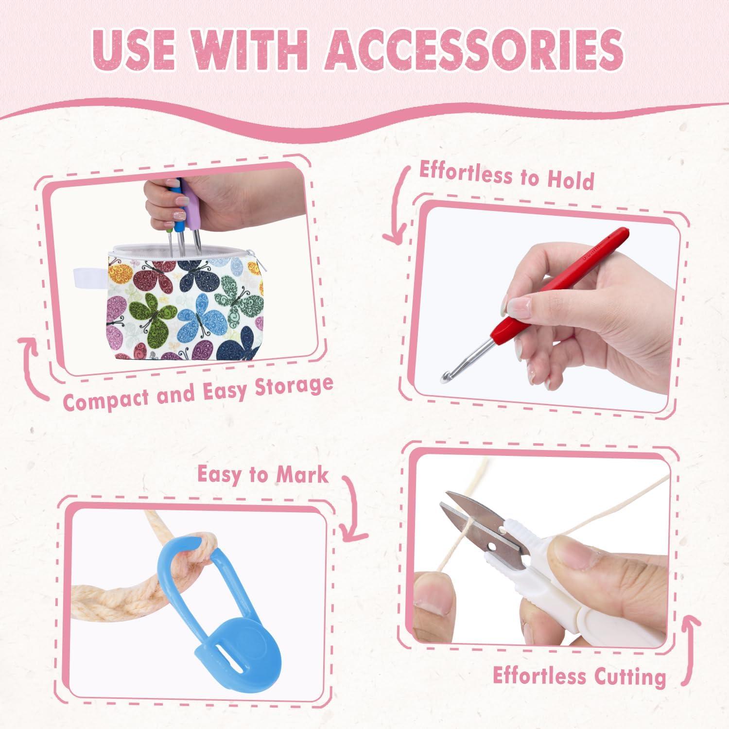 Set de Ganchos de Crochet TOGETRUE 12 Tamaños 2.0-8.0mm