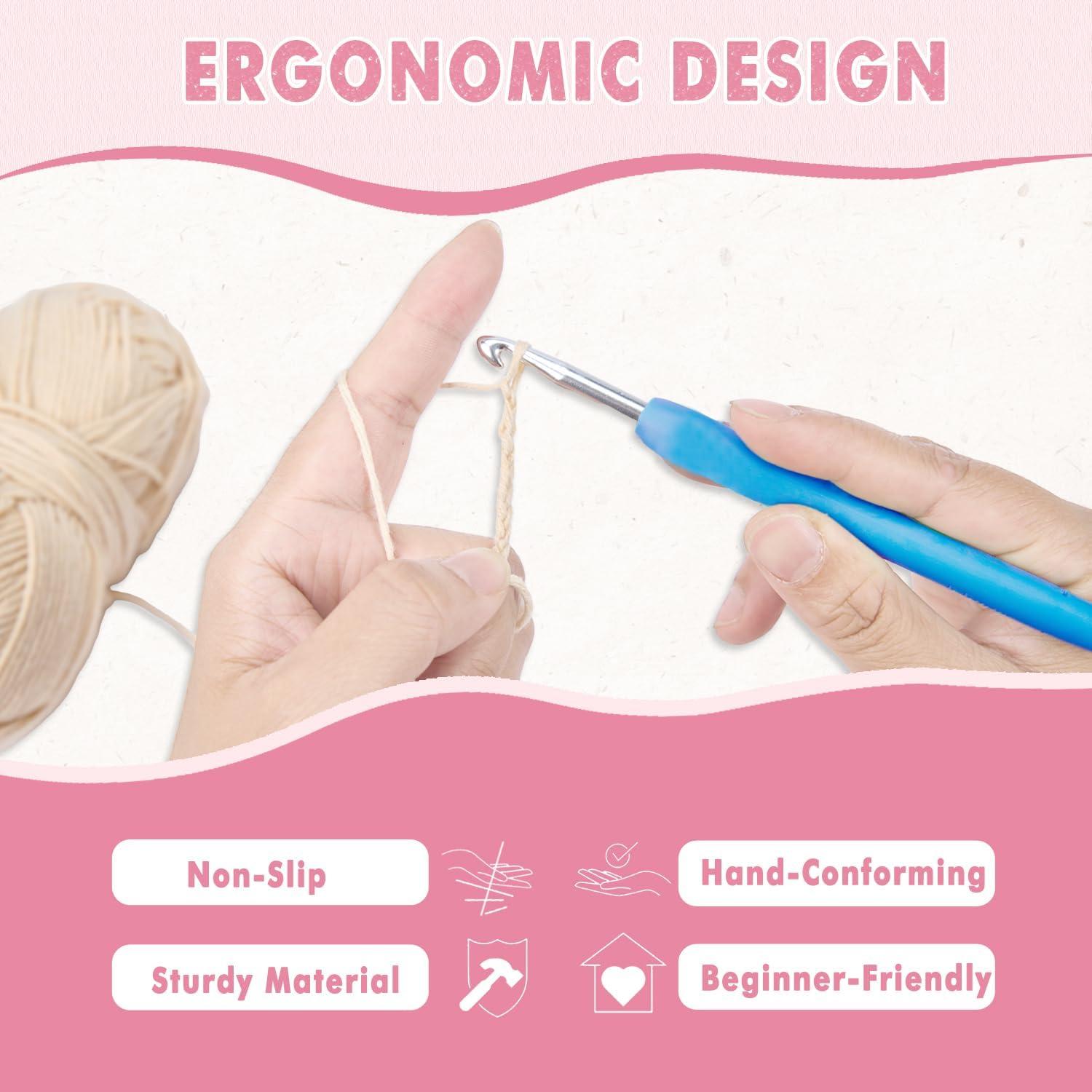 Set de Ganchos de Crochet TOGETRUE 12 Tamaños 2.0-8.0mm