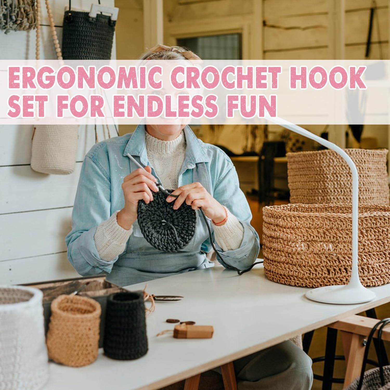 Set de Ganchos de Crochet TOGETRUE 12 Tamaños 2.0-8.0mm