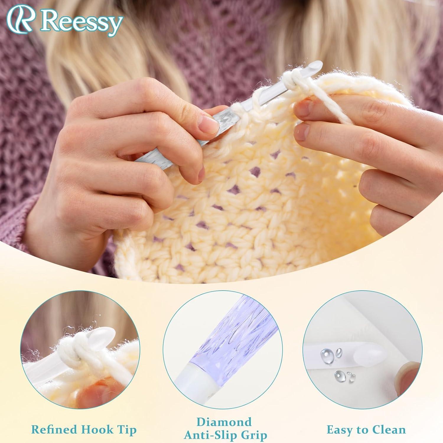 Juego de 8 Ganchos de Crochet Reessy 2.5-6mm Ergonómicos