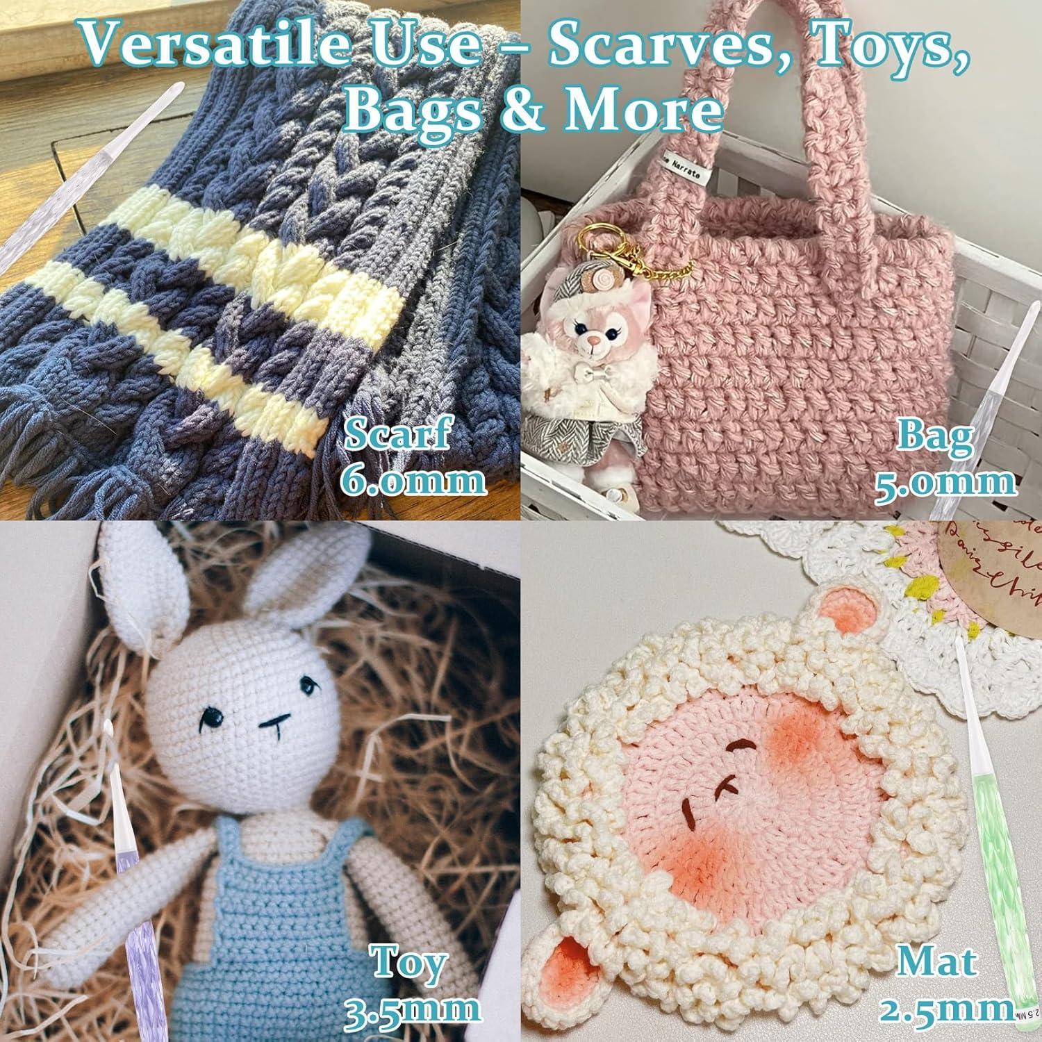 Juego de 8 Ganchos de Crochet Reessy 2.5-6mm Ergonómicos