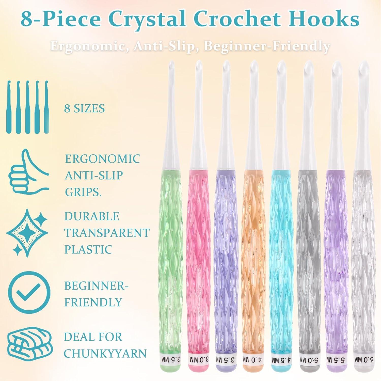 Juego de 8 Ganchos de Crochet Reessy 2.5-6mm Ergonómicos