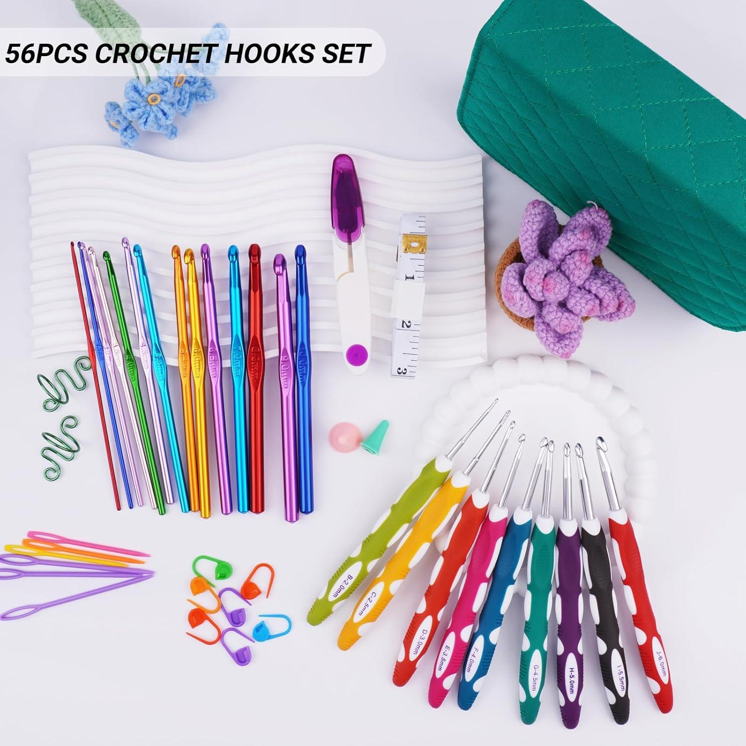 Juego de Ganchillos Ergonómicos Hobekoee 2mm-10mm con Estuche