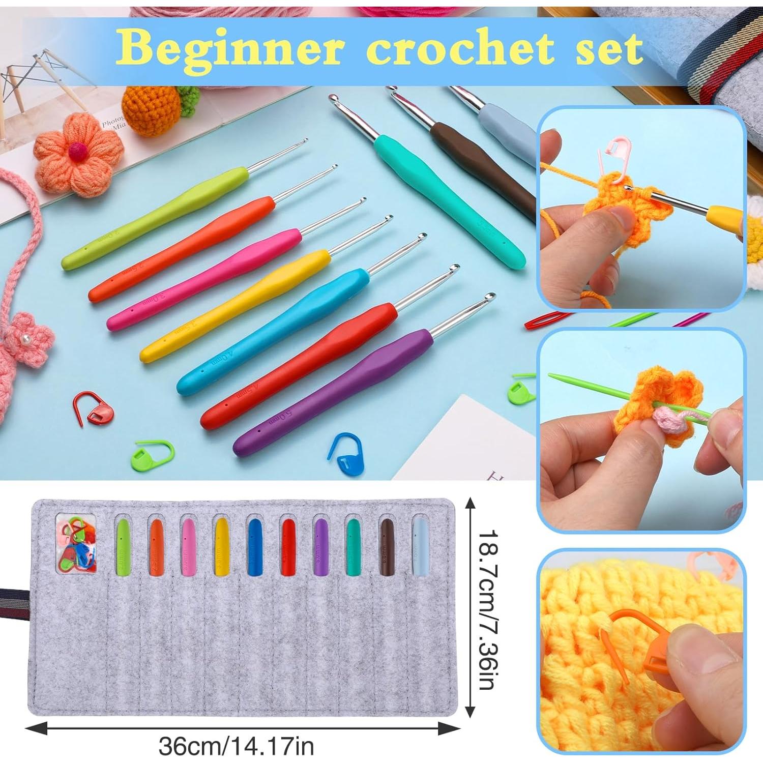 Juego de Ganchillos Ergonómicos Kogyxe 10 Piezas con Bolsa