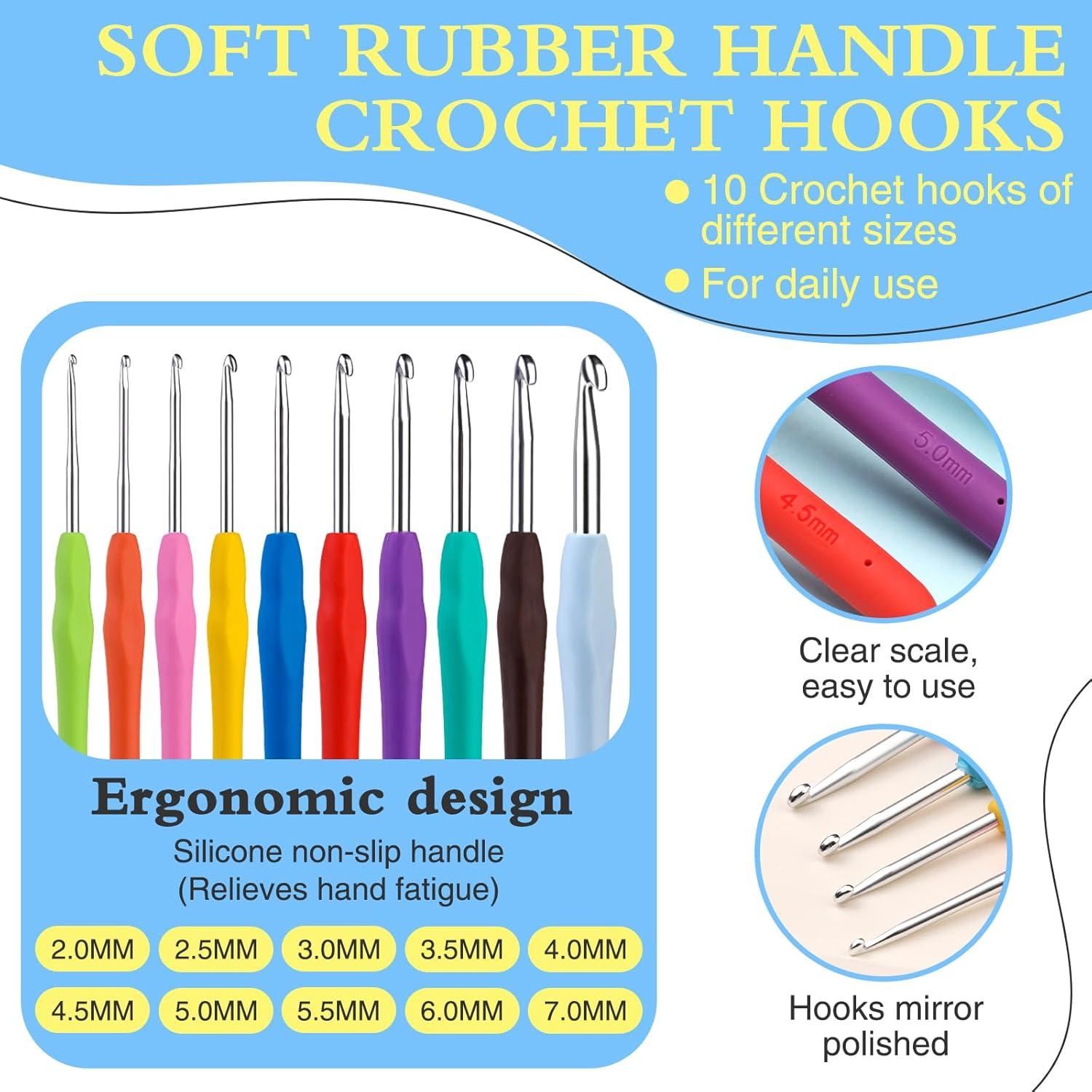 Juego de Ganchillos Ergonómicos Kogyxe 10 Piezas con Bolsa